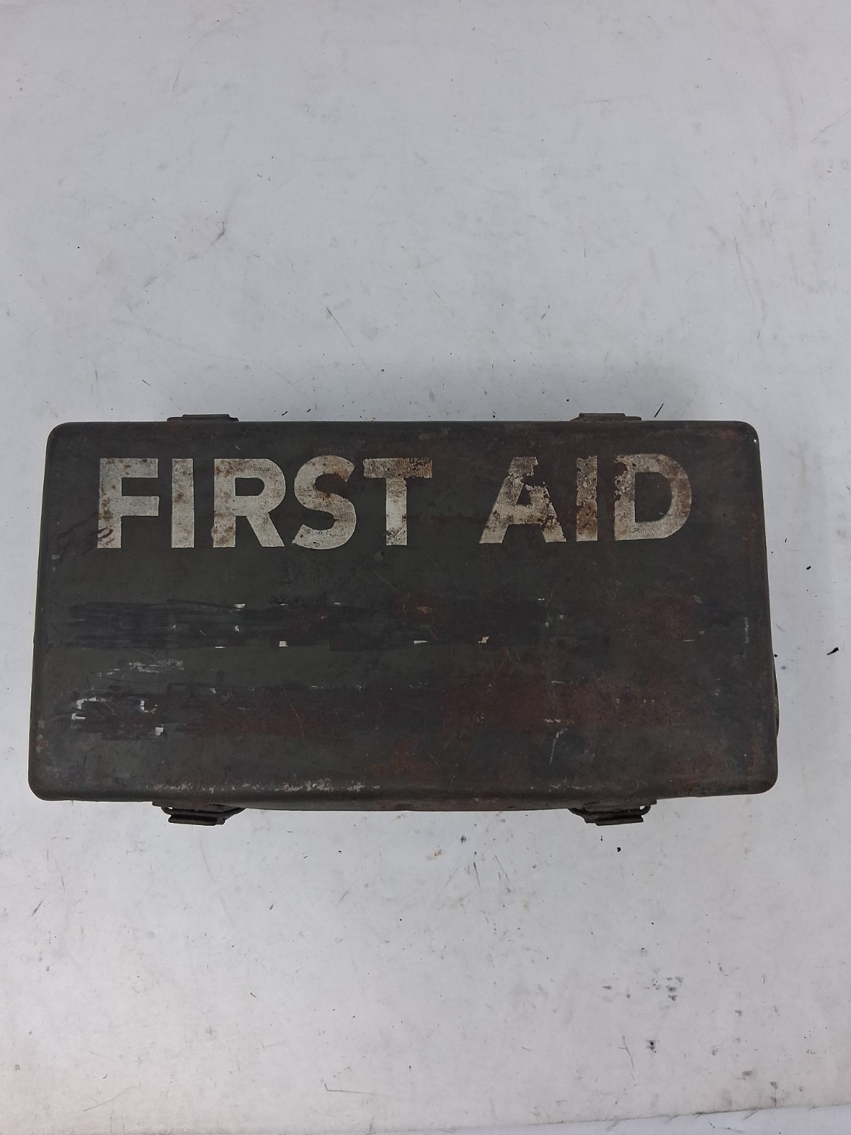 Vintage Military First Aid Kit Metal Box Lily White Supply Etc US  Camo Full Kit