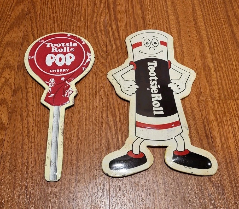 TOOTSIE  ROLL & POP   2  Metal Retro Vintage Look  Signs   OPEN ROAD  Wall Decor