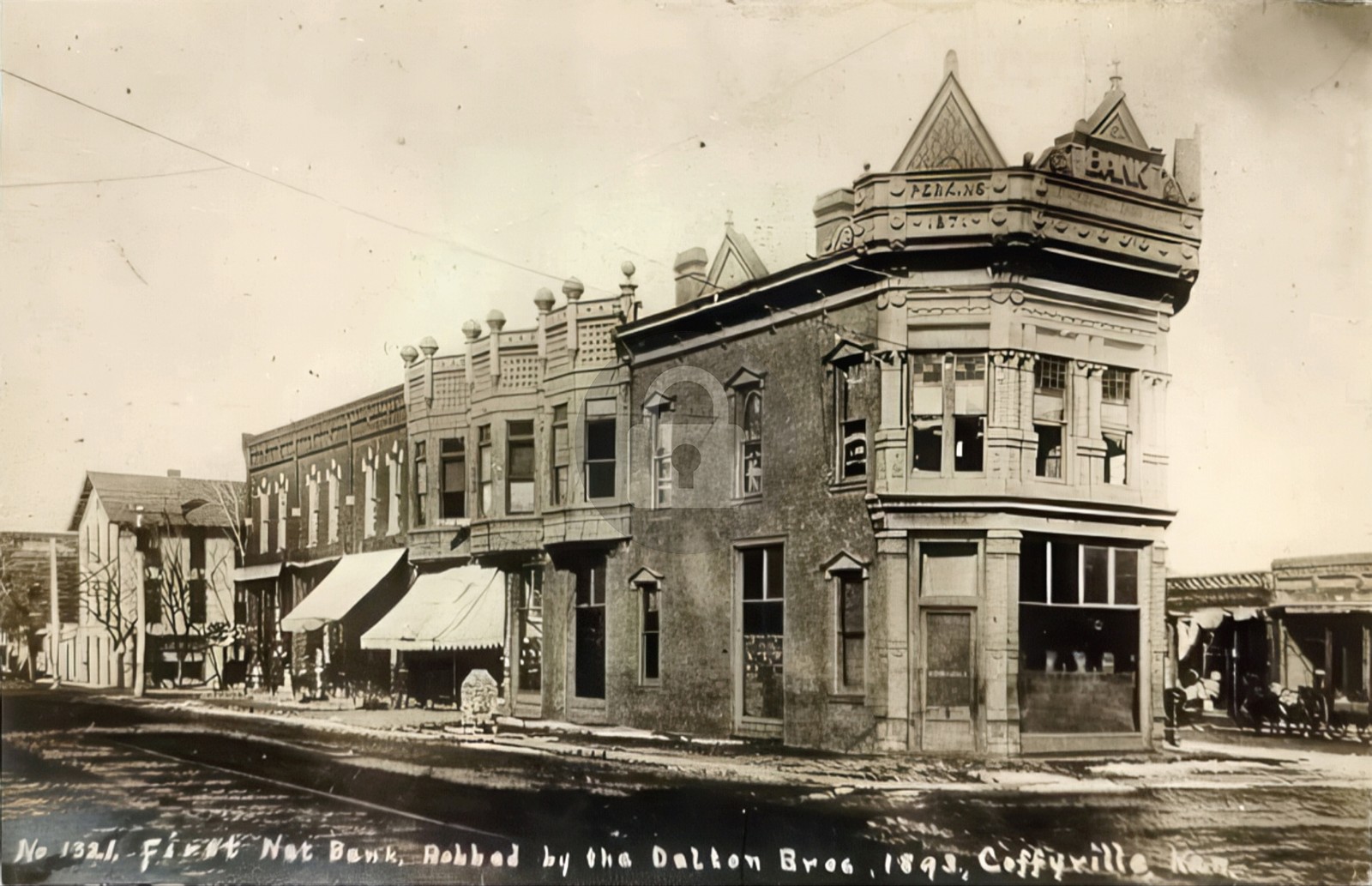 1910s Coffeyville KS Kansas Bank Robbed by Dalton Bros RPPC Photo Postcard COPY