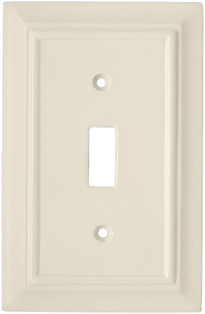 (As-Is) Brainerd - Wood Architectural Single Switch Wall Plate - Light Almond