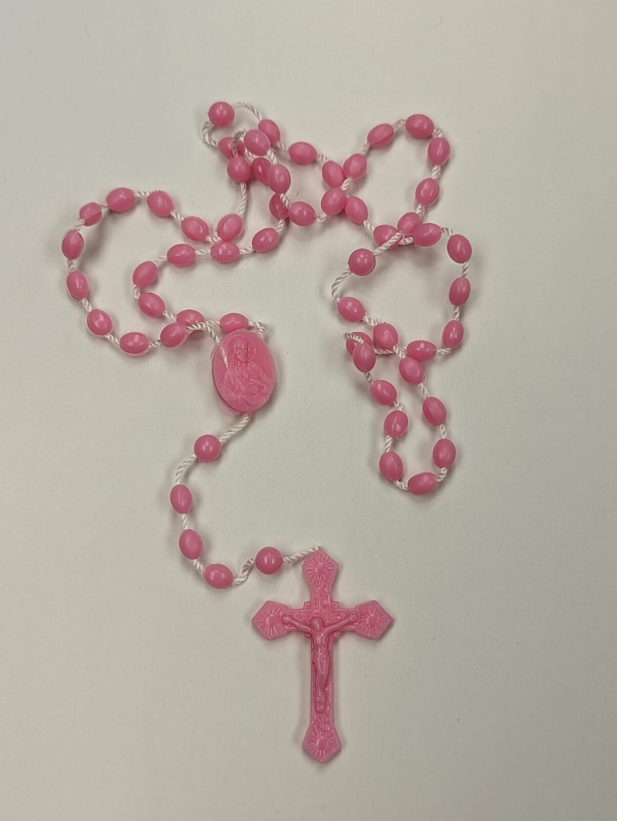 Pink Plastic Rosary Beads