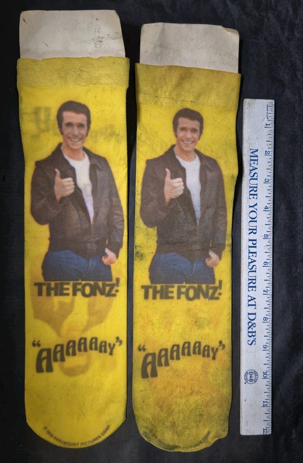 Vintage Happy Days The Fonz Fonzie Knee Socks - **As-Is READ**