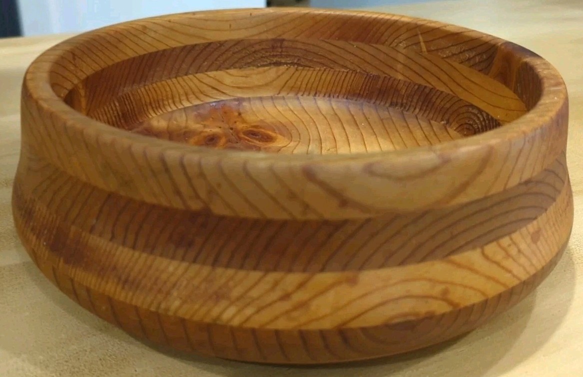 Vintage Segmented Wood Bowl 10\
