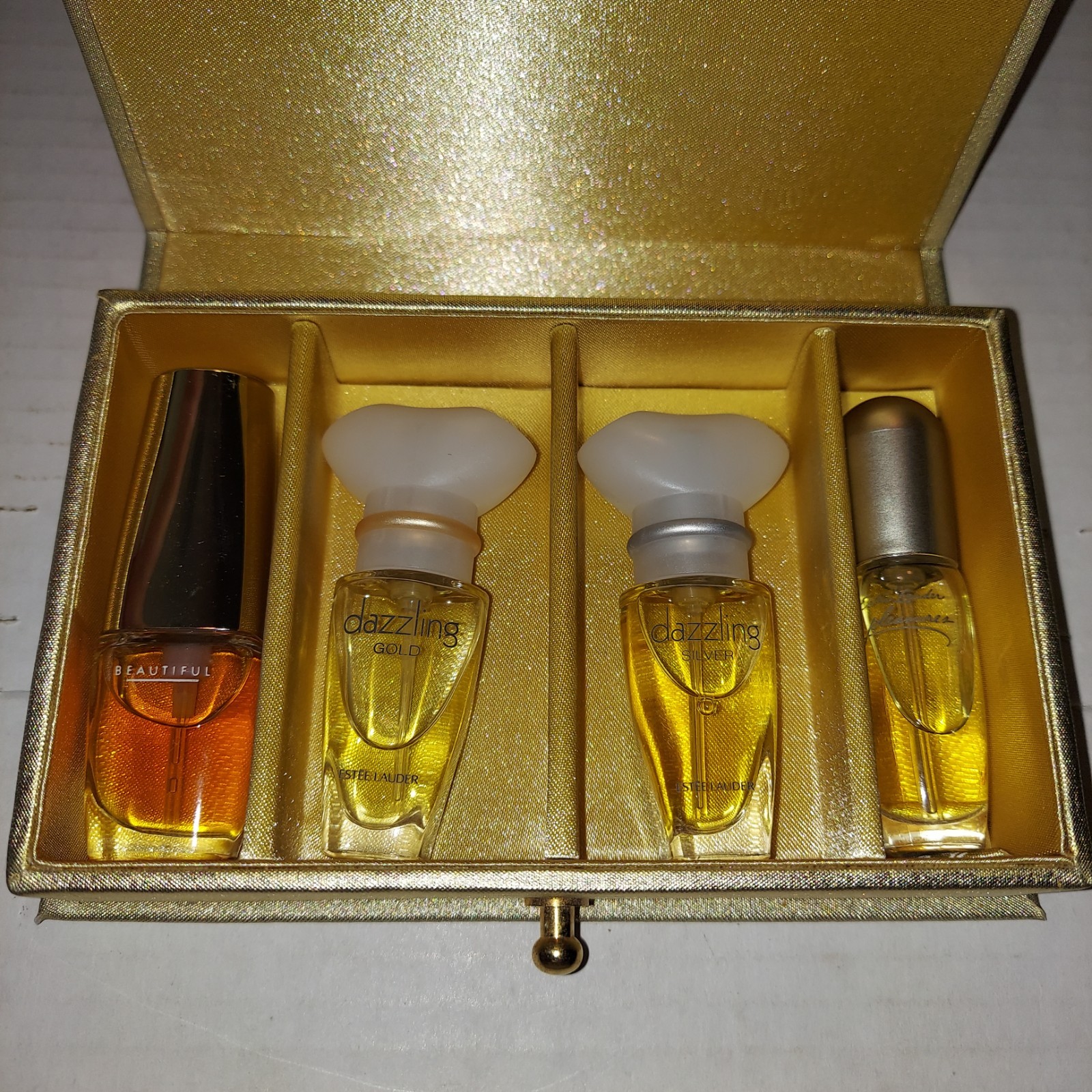 Vtg Estee Lauder 4 pc Mini Fragrance Set  Collection Box Dazzling Pleasures