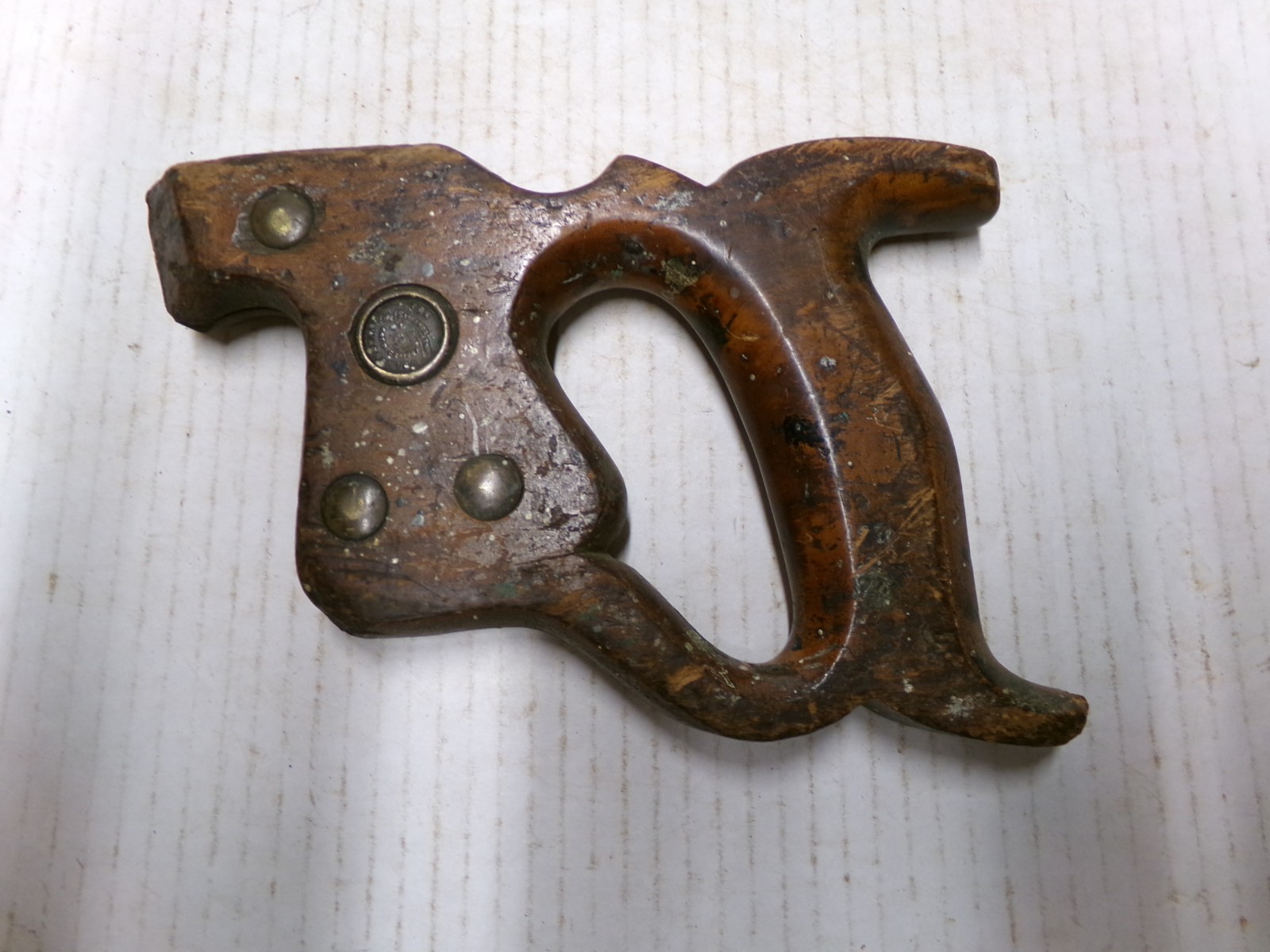 The Simonds Saw Hand Saw Handle Pat Dec 27, 1887 Vintage Woodworking Tool
