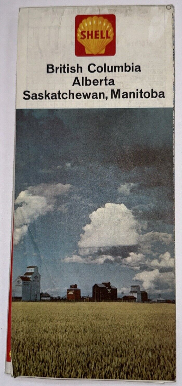 British Columbia, Alberta, Saskatchewan, Manitoba, Highway Map, 1964, Shell Gas