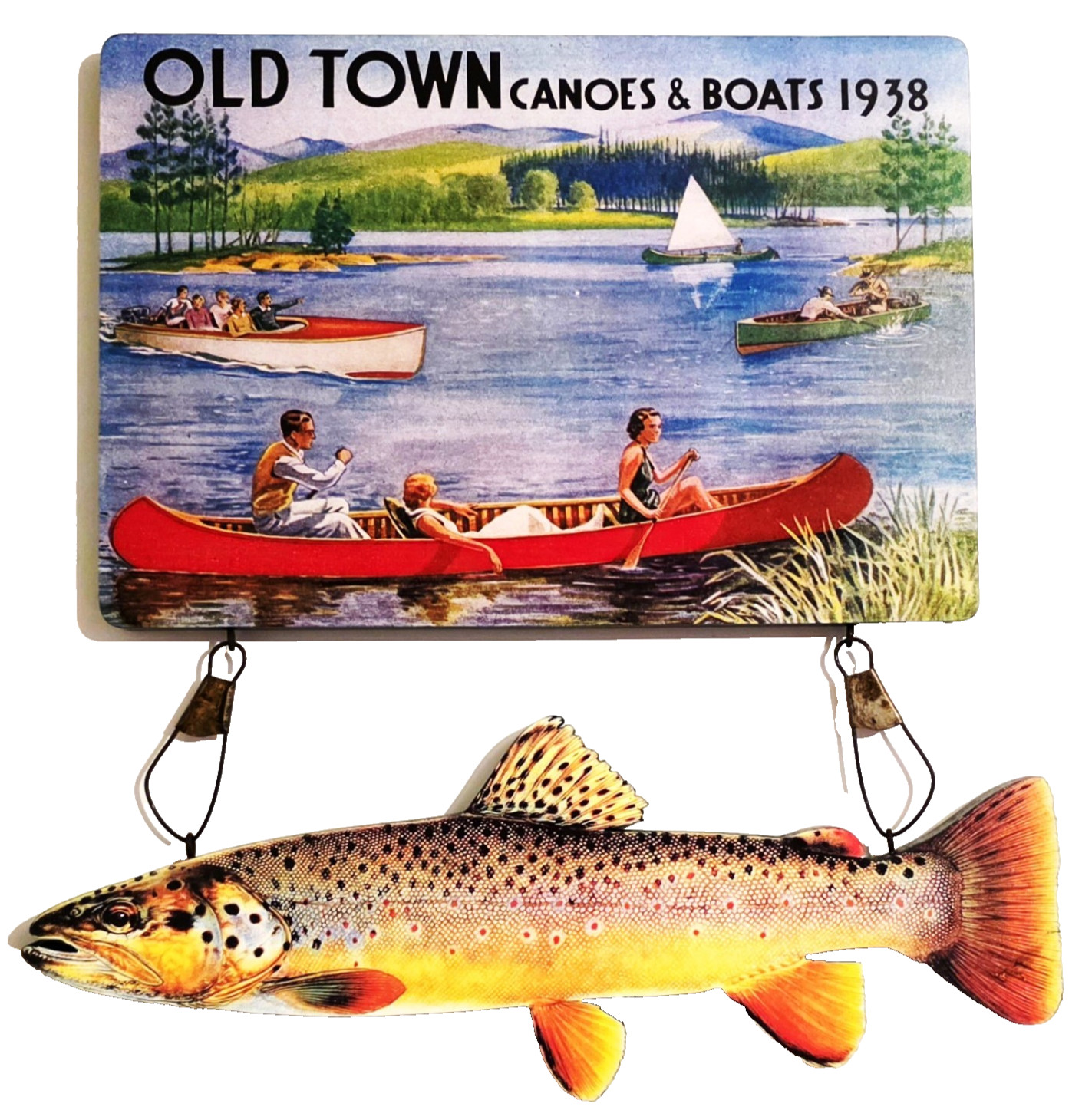 1938 Old Town Canoes and Boats with a Lake Trout or any other of your choice... 1938 Old Town Canoes and Boats with a Lake Trout or any other of your choice...