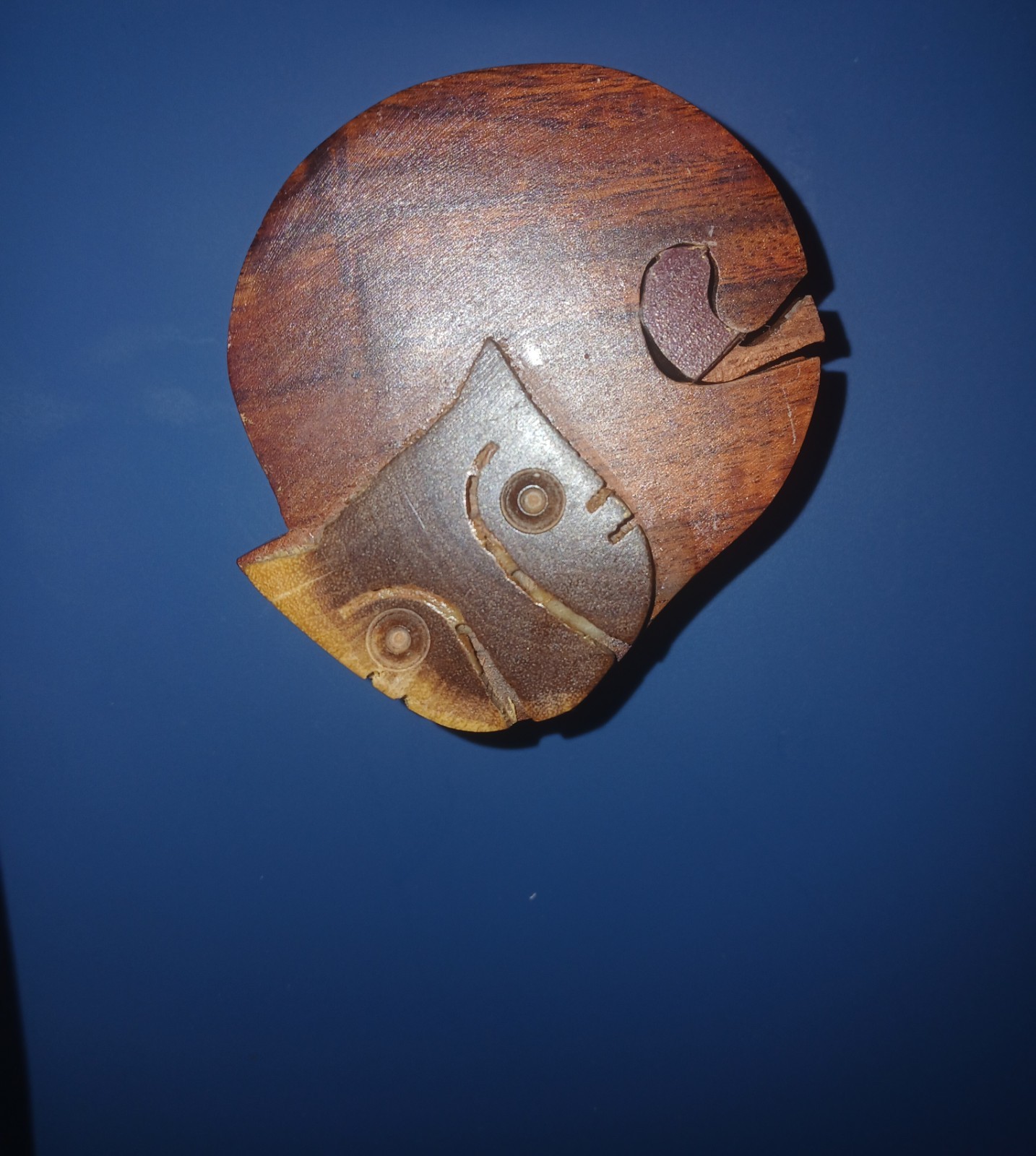 ​Hand Carved Wooden Cat Secret Puzzle Box Hidden Compartment Stash Trinket