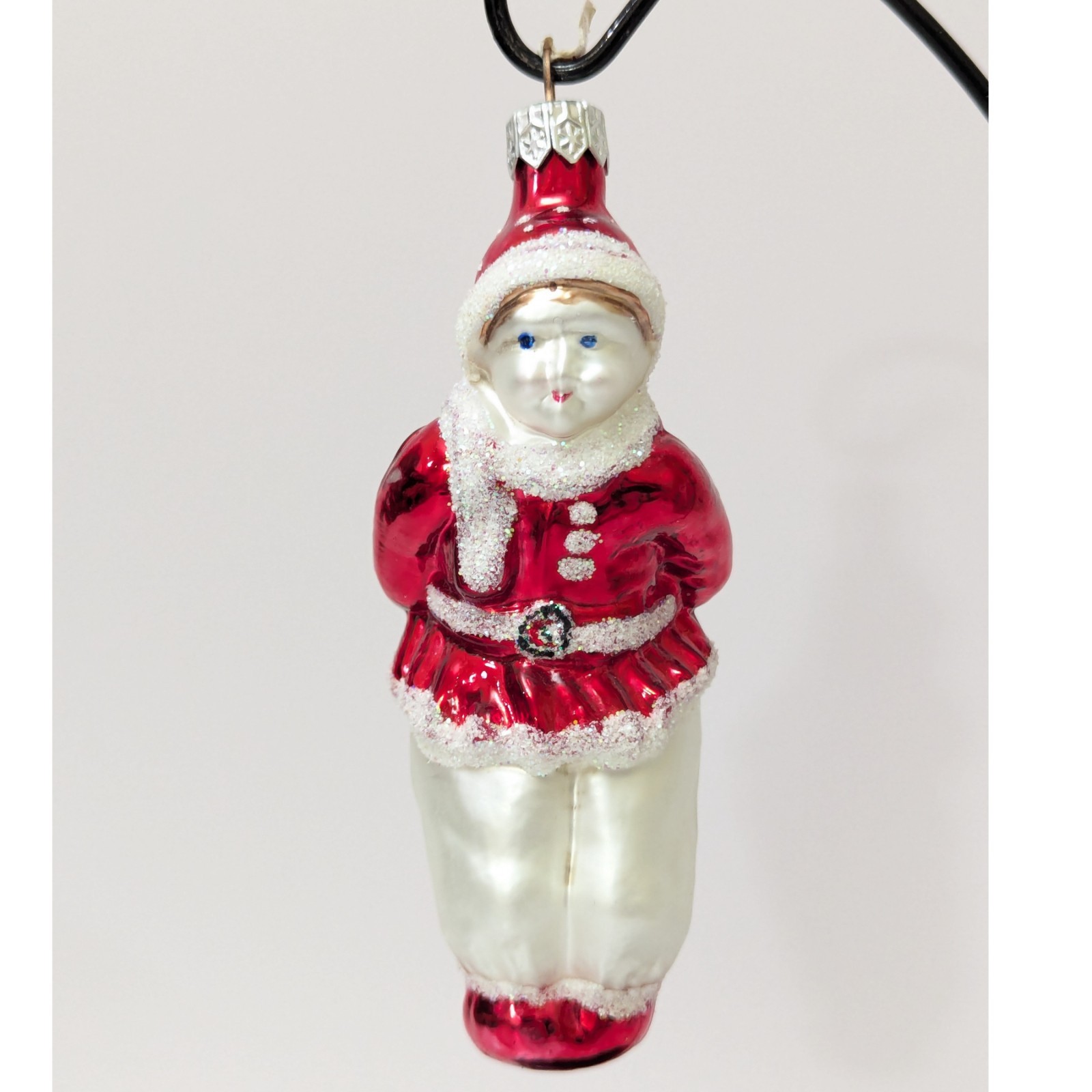 Vintage Ice Skate Child Victorian Blown Glass Ornament 5\