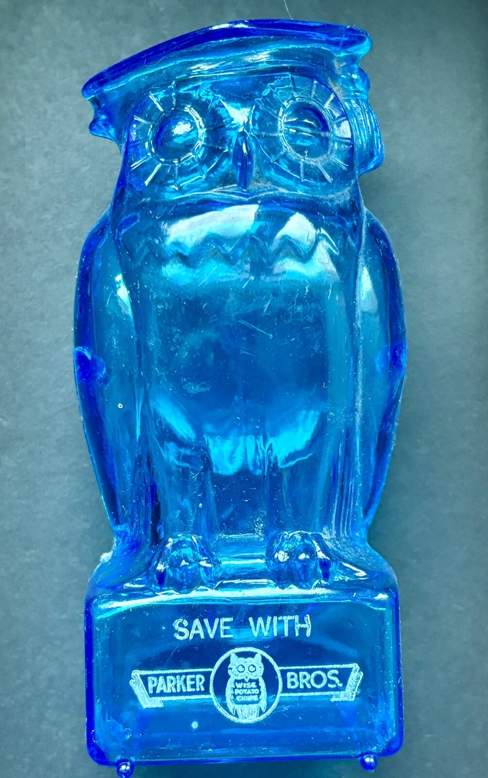 Wise Potato Chips Owl Vintage Celluloid Promo Coin Bank Peppy the Owl RARE COOL