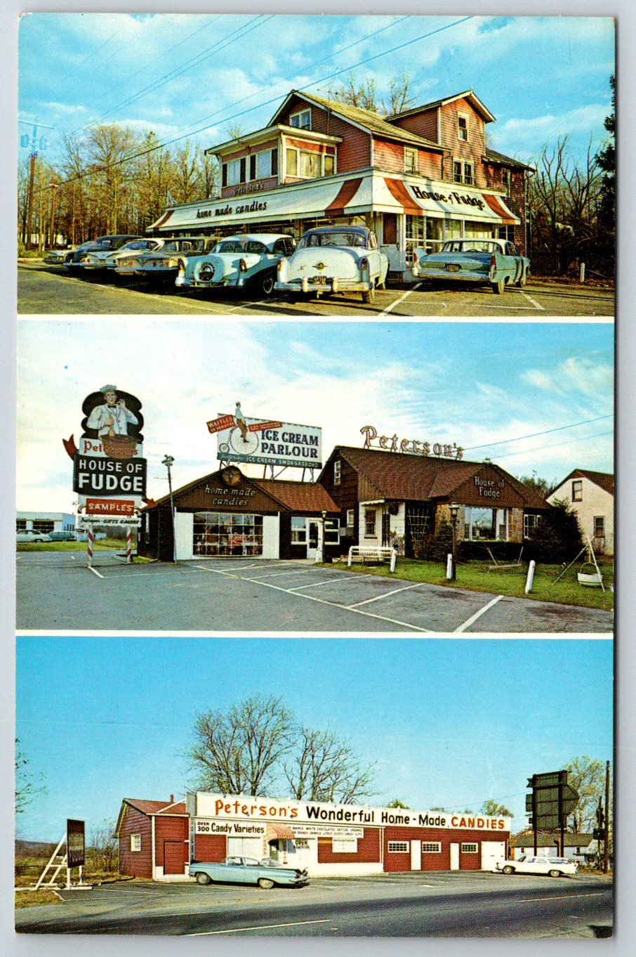 c1960s Peterson's House of Fudge Wilmington Delaware Vintage Postcard