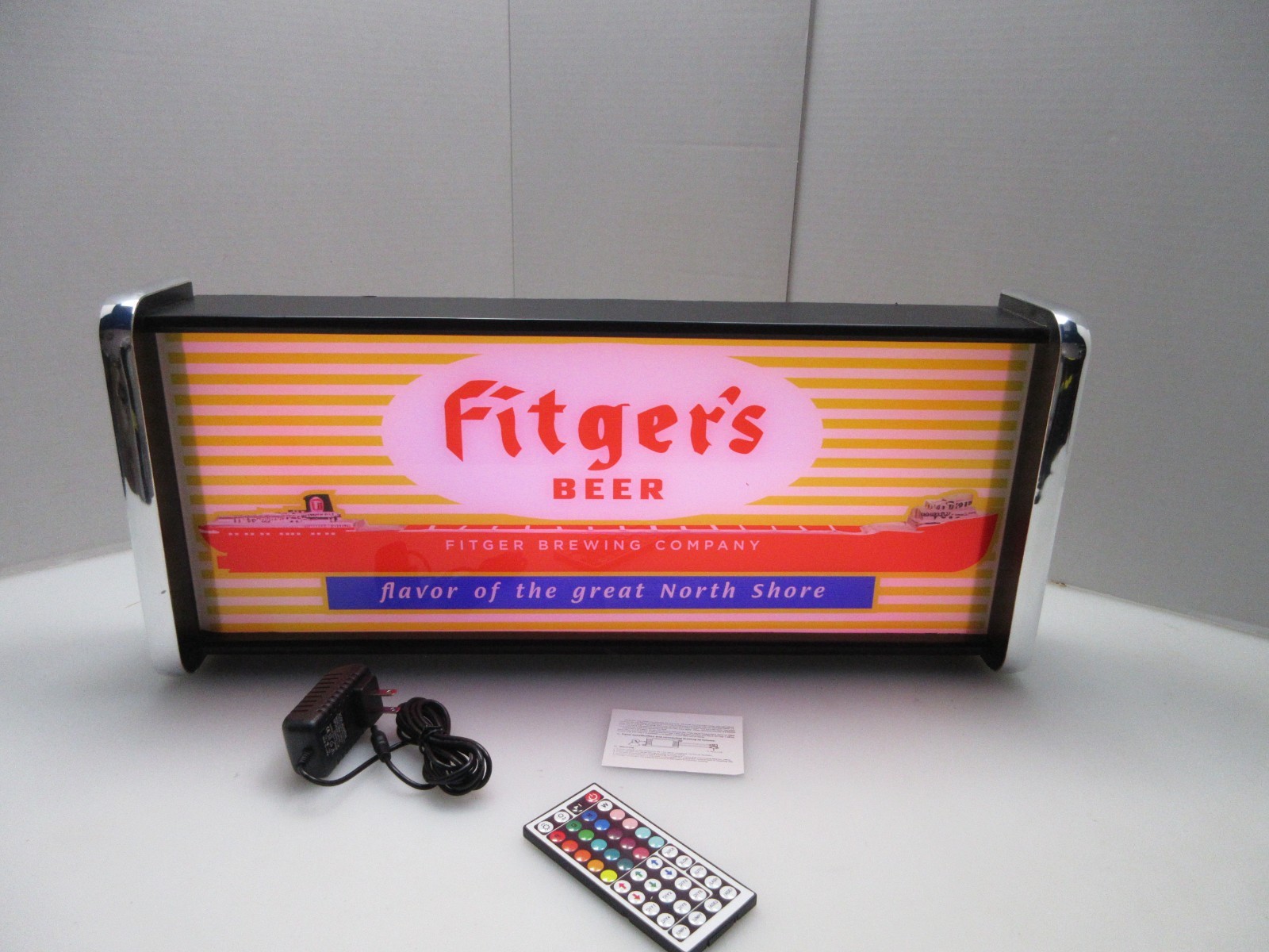 Fitger\'s Beer with Boat pic LED Display lighted sign lightbox