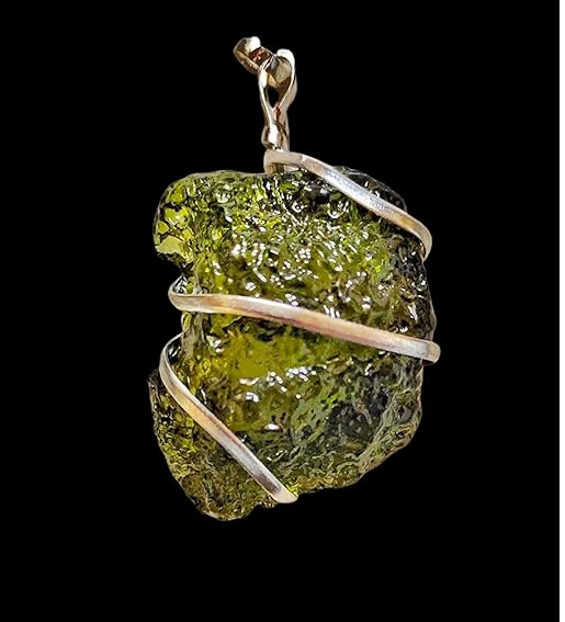 Moldavite Pendant Necklace Natural Certified From Czech Republic 