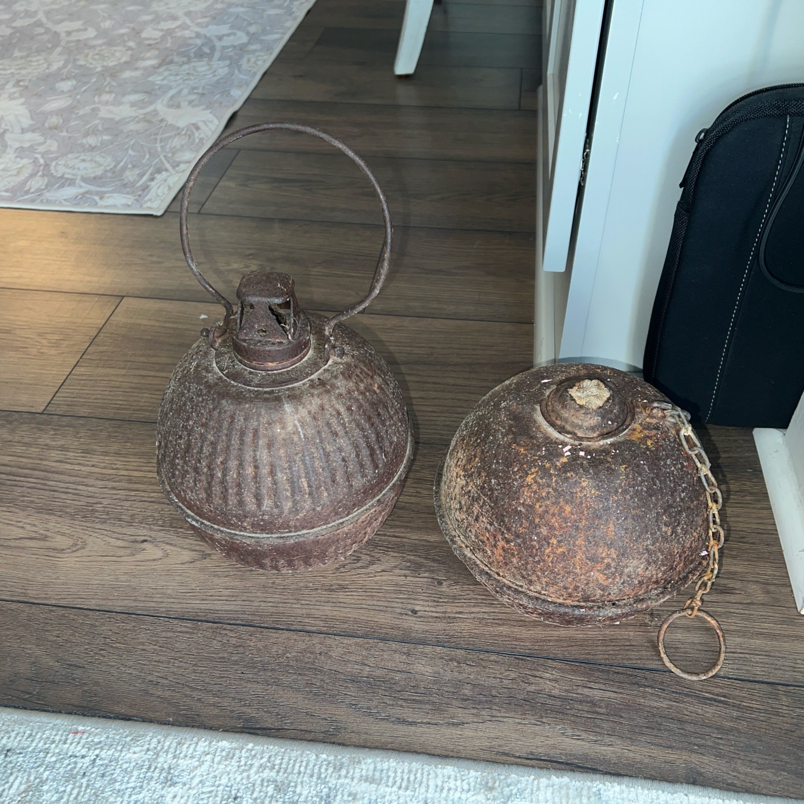 1 Vintage Storm King  Smudge Pot/ Road Flare & 1 Toledo Pot. Heavily Weathered