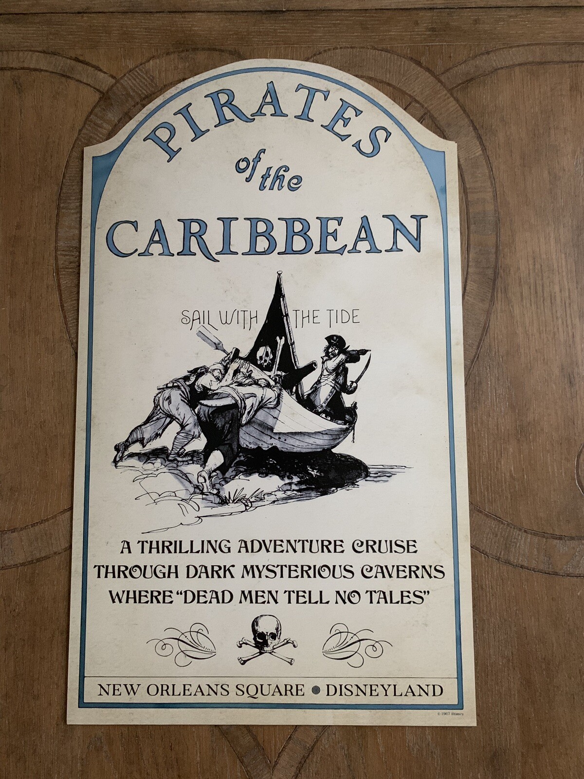 Disneyland Pirates Of The Caribbean Plaque 1967 Attraction 50th Sign Prop POTC