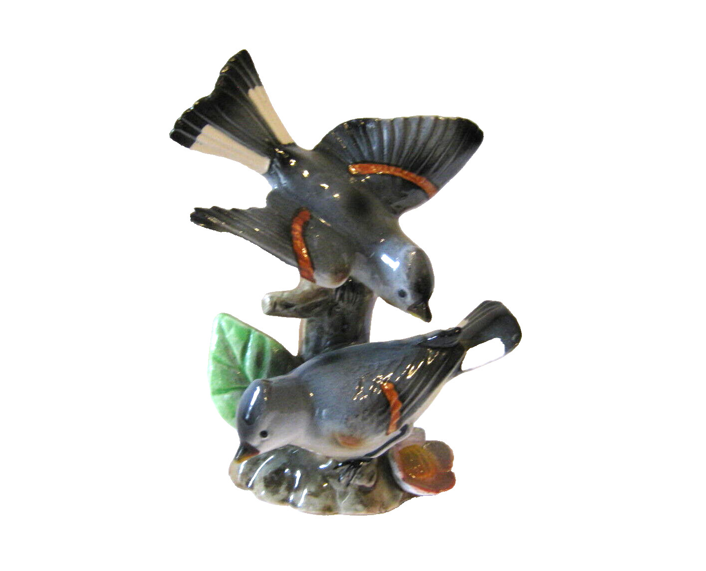Trimont Ware Porcelain Two Gray Birds on a Stump Vintage Figurine Made in Japan