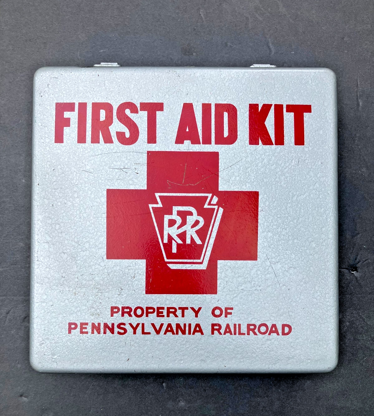 Vintage Pennsylvania Railroad First Aid Kit Wall Hang or Portable Metal PRR