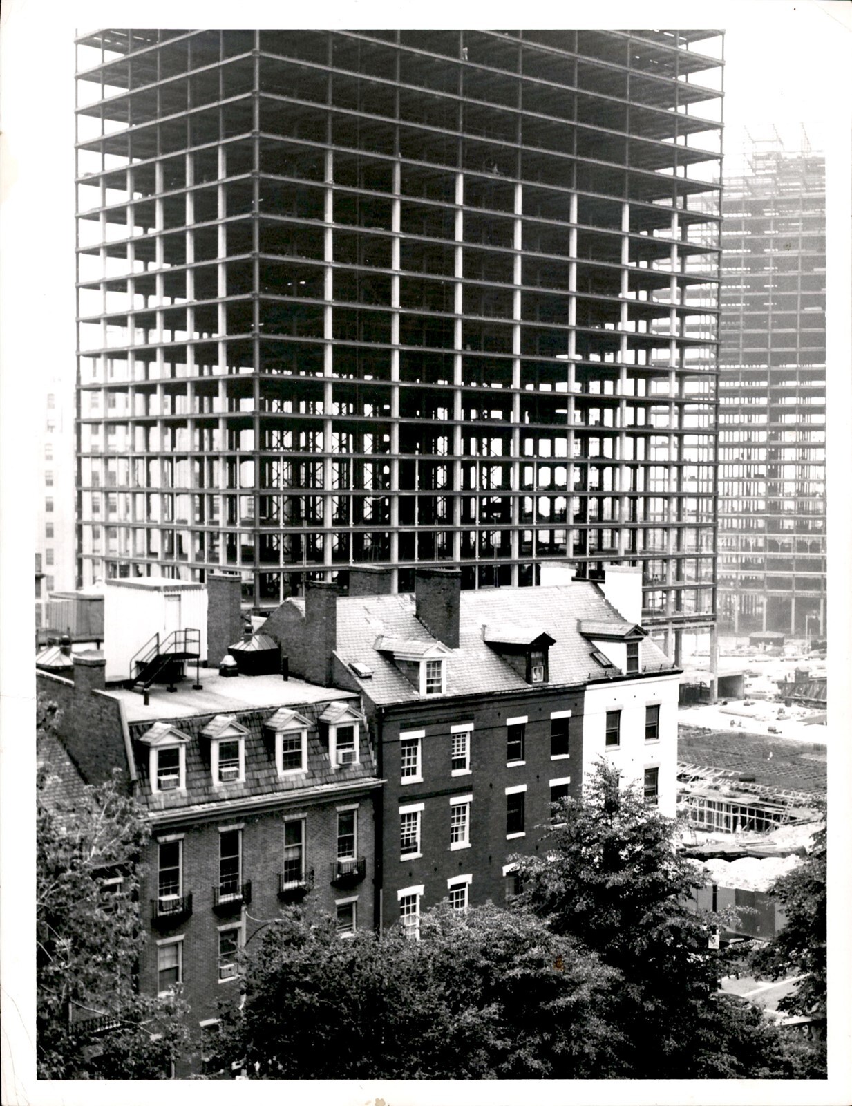 LG48 1964 Orig Photo OLD HOUSE SITS IN SHADOW OF NEW BOSTON STATE OFFICE BLDG