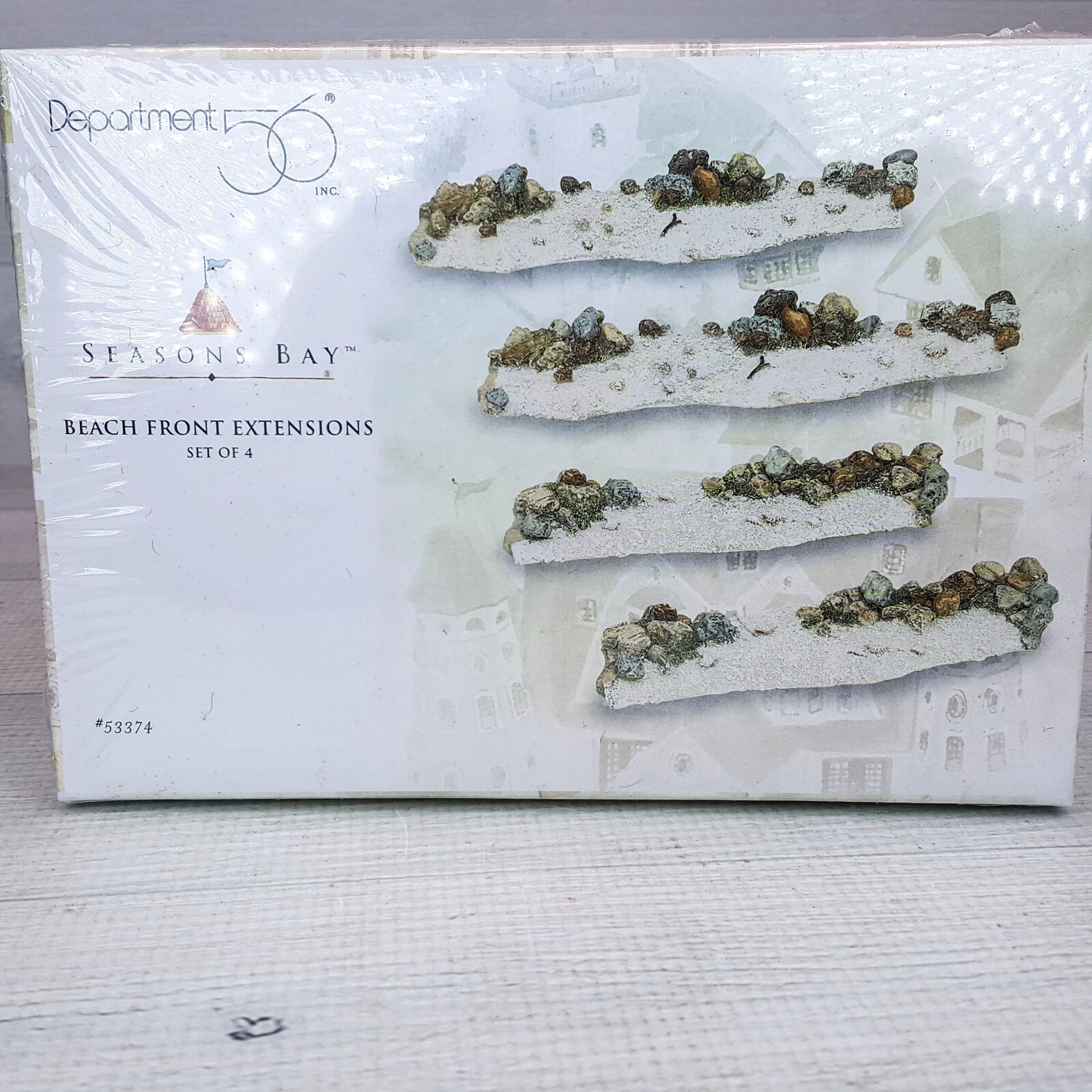 Department 56 Season\'s Bay Beach Front 4pc Extensions Rock Sand Border 53374 NEW
