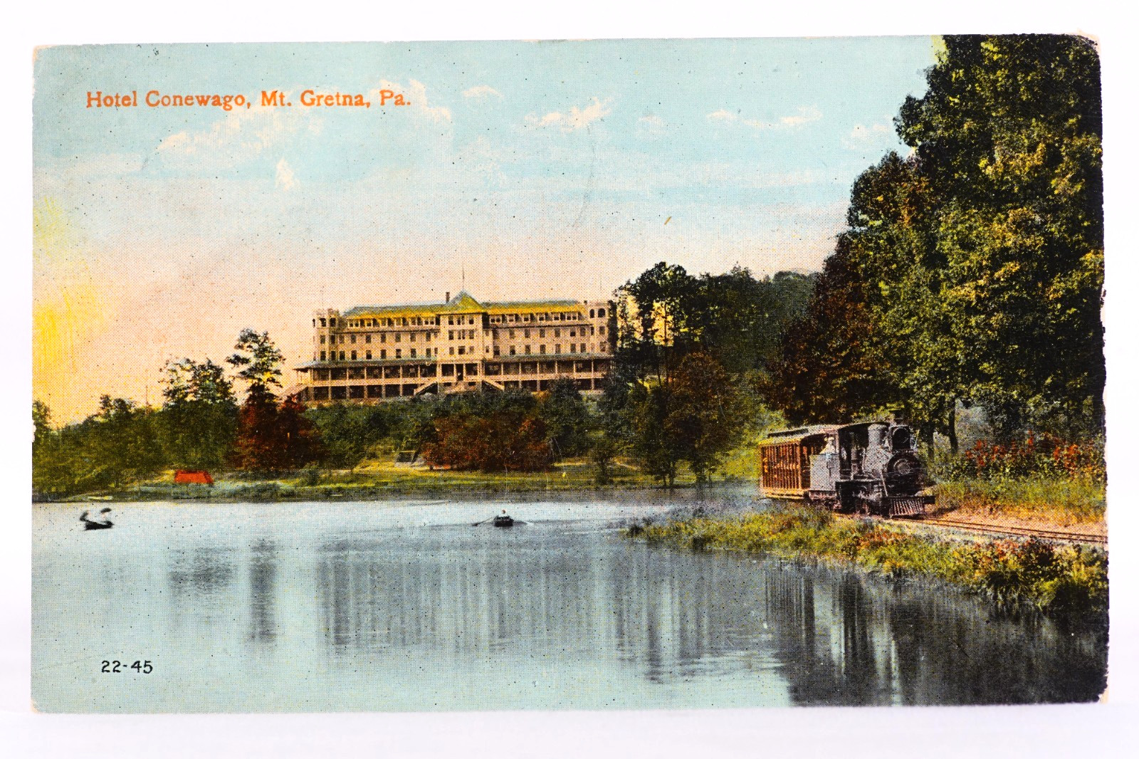 Hotel Conewago My Gretna Steam Locomotive Lakeshore 1914 Vintage Postcard