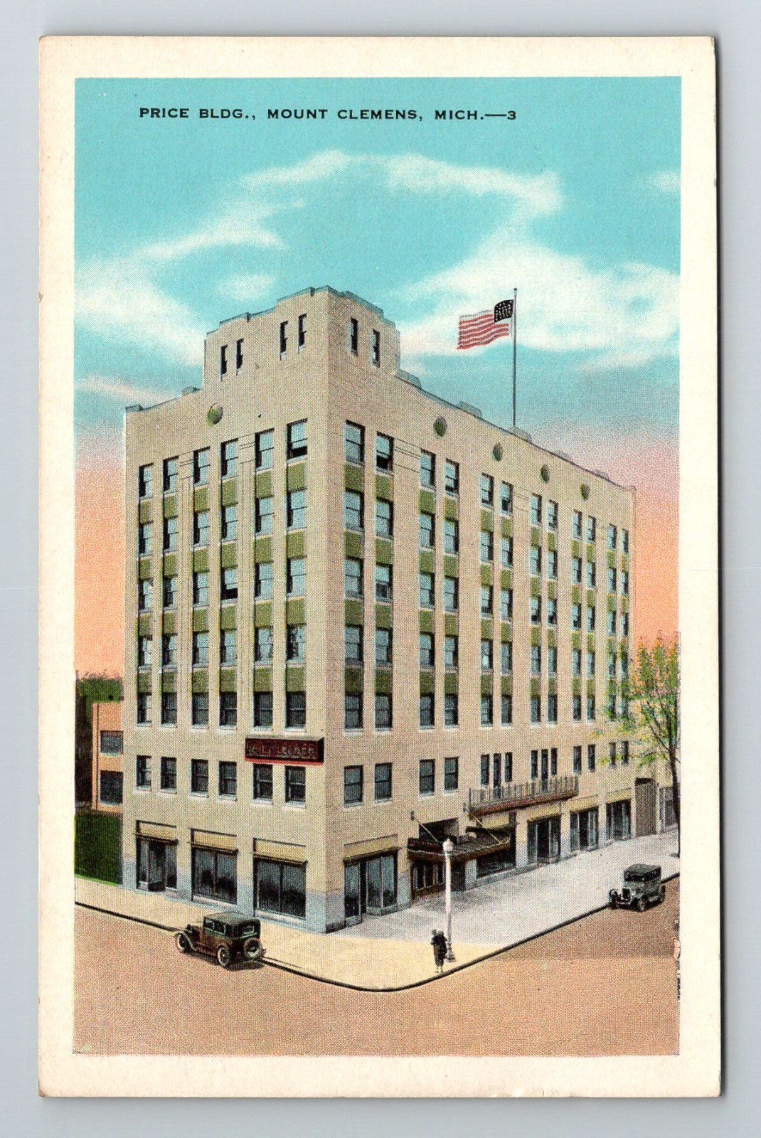 Postcard Price Building, Mount Clemens, Michigan