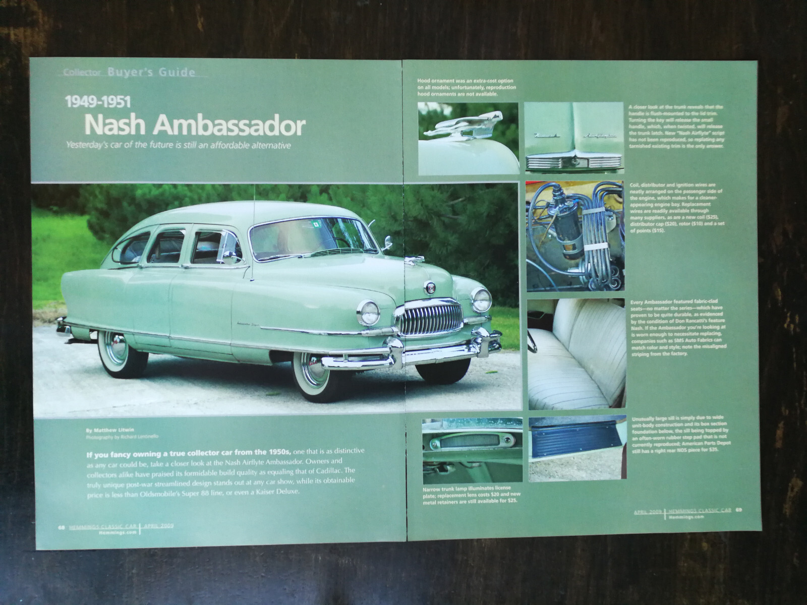 1949 1950 1951 Nash Ambassador 6-Page Original Article 1123