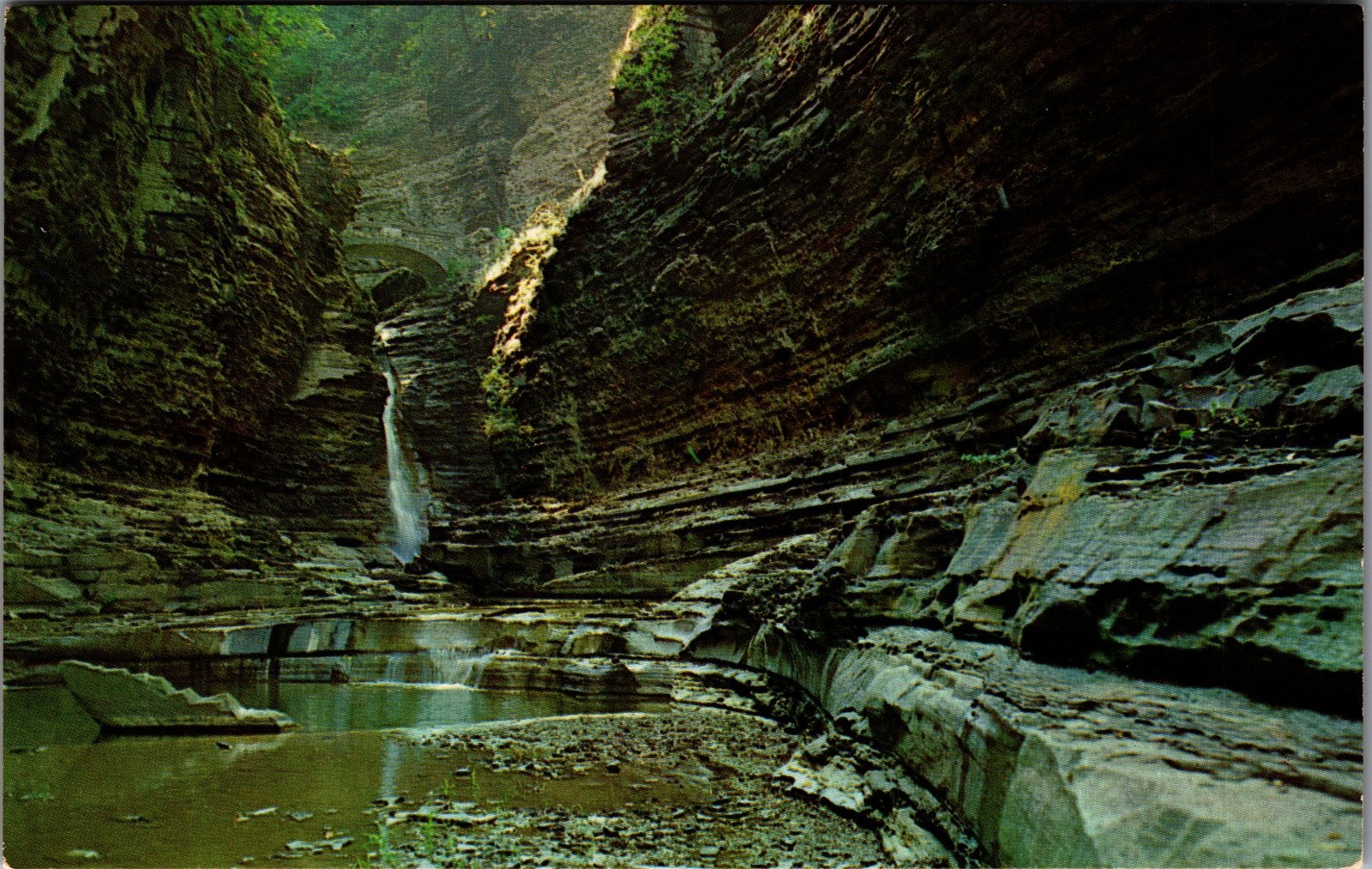 Vintage Postcard Watkins Glen State Park NY Central Cascade Gorge Waterfall Vintage Postcard Watkins Glen State Park NY Central Cascade Gorge Waterfall