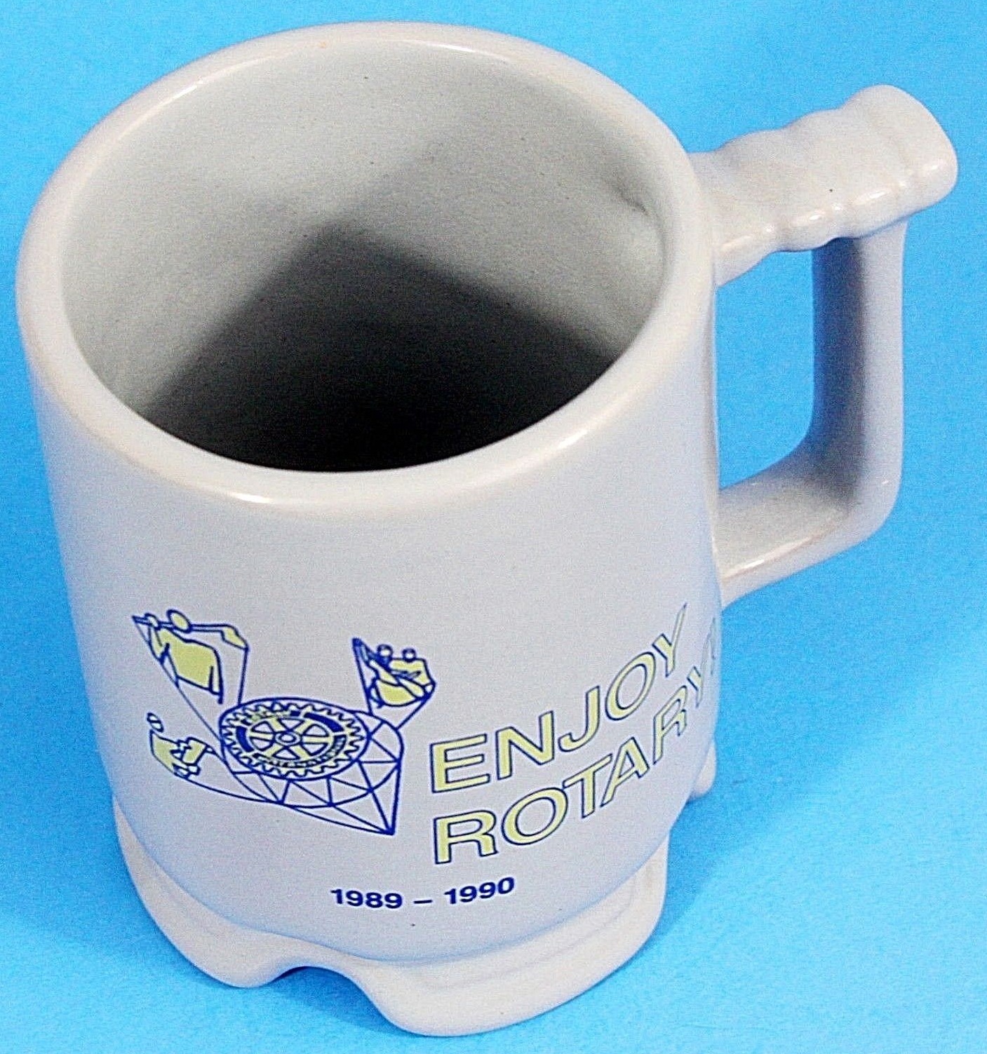 Frankoma Pottery C1 Mug Rotary Gray Made in USA Ceramic 1990 Vintage 11 oz
