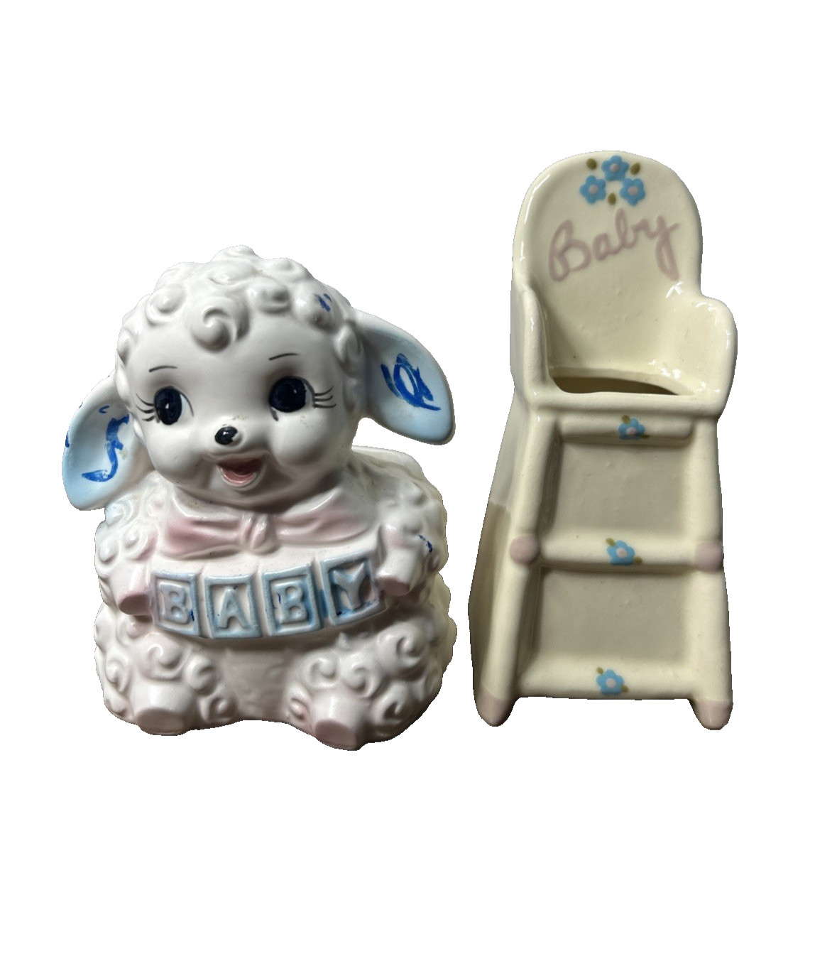 Vintage Rubens Original Nursery Planter Lamb Baby Blocks High Chair lot 2