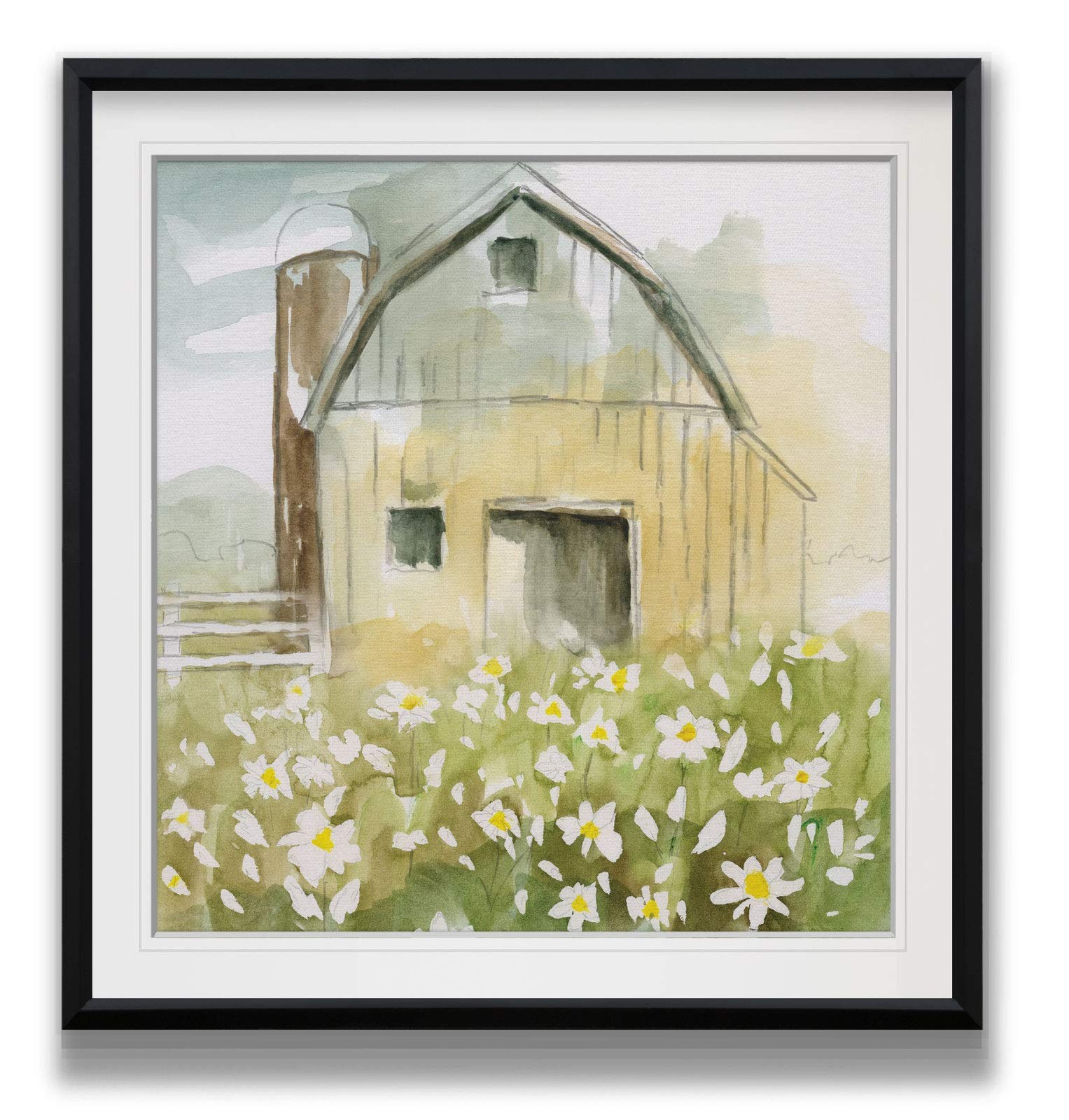 Renditions Gallery BF-19326-1616 Daisy Barn Paintings Rustic Framed Giclee