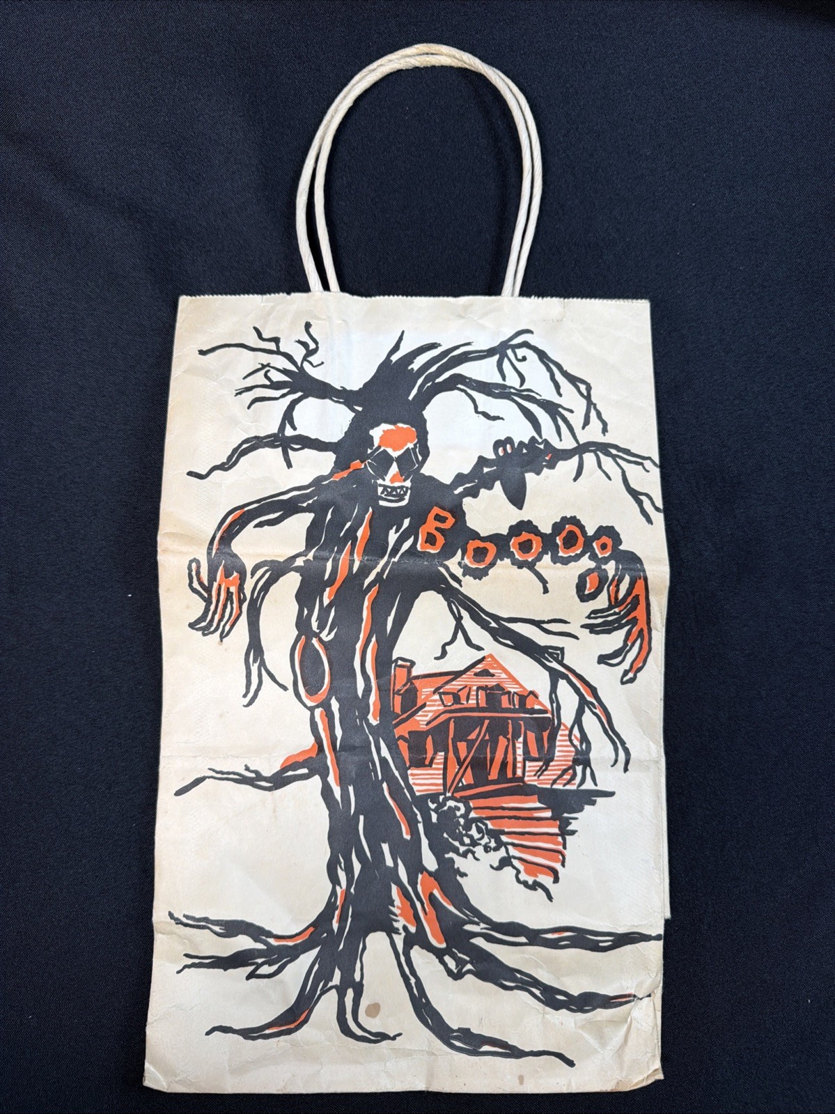 Vintage 1950-60’s Halloween Trick or Treat Paper Bag Interstate Bag Co Debbie