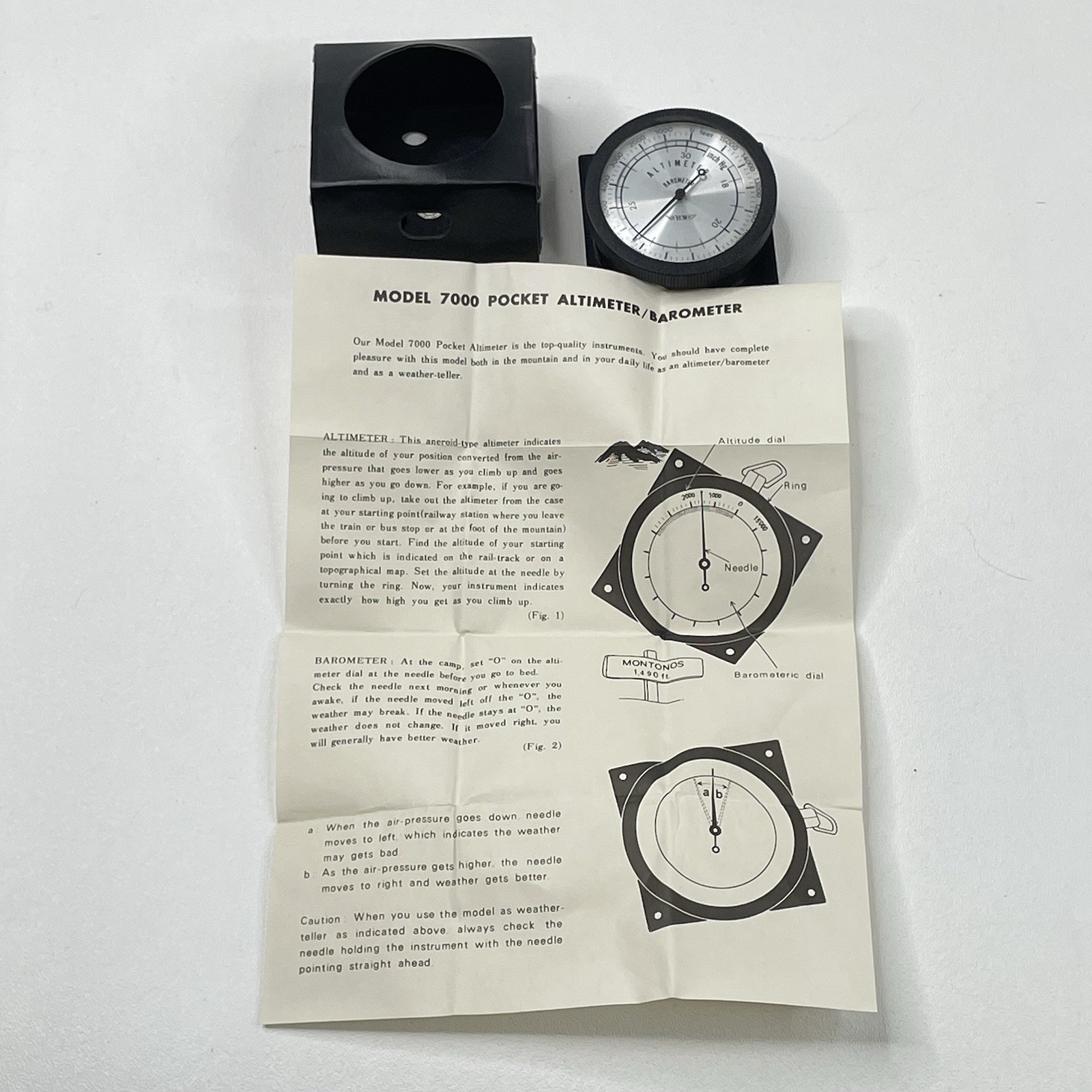 YCM Altimeter Barometer 7000 Pocket Vintage Complete