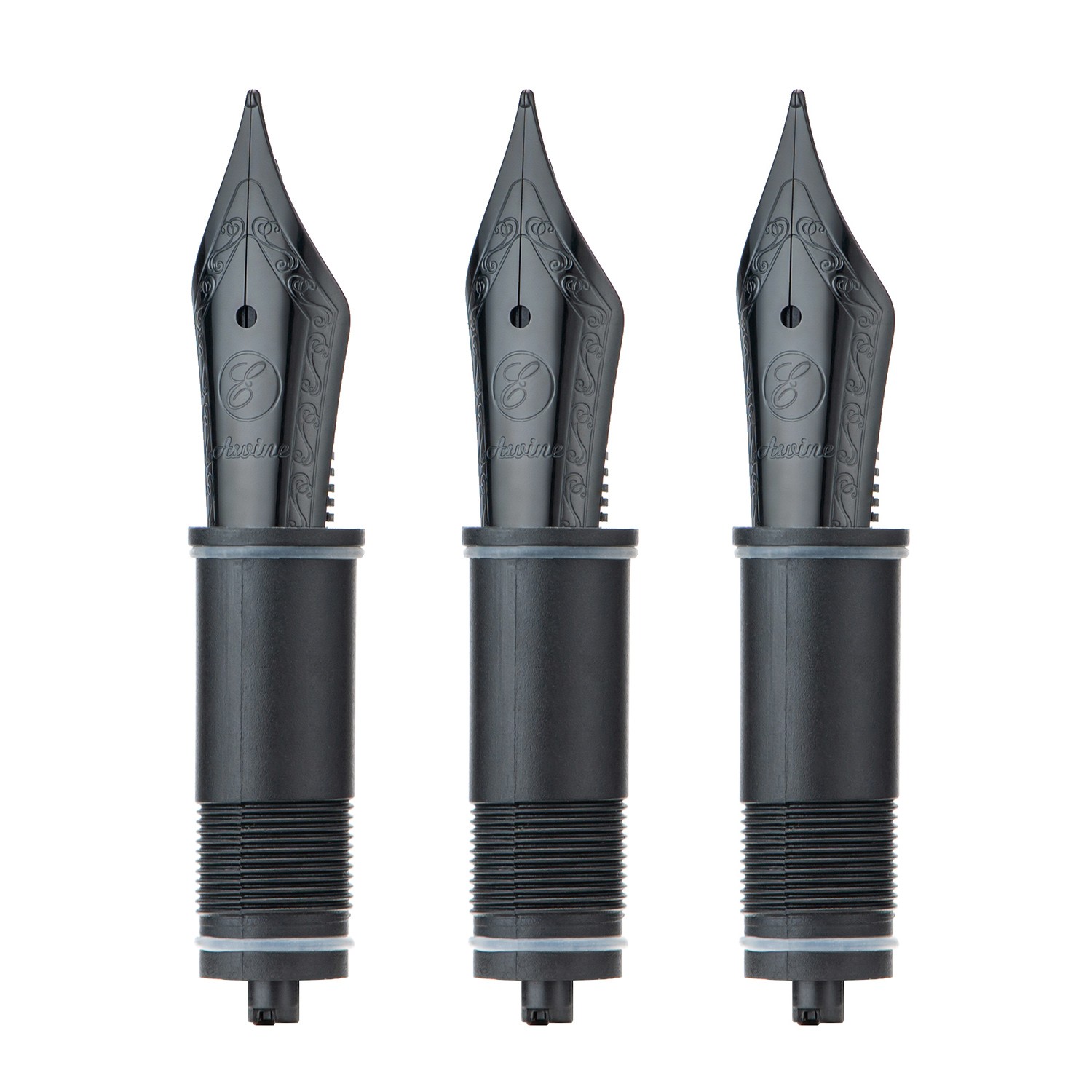 3 PCS Asvine Fountain Pen Replaced EF/F/M/ Stub Nibs for P20/ P30/ V126, Black