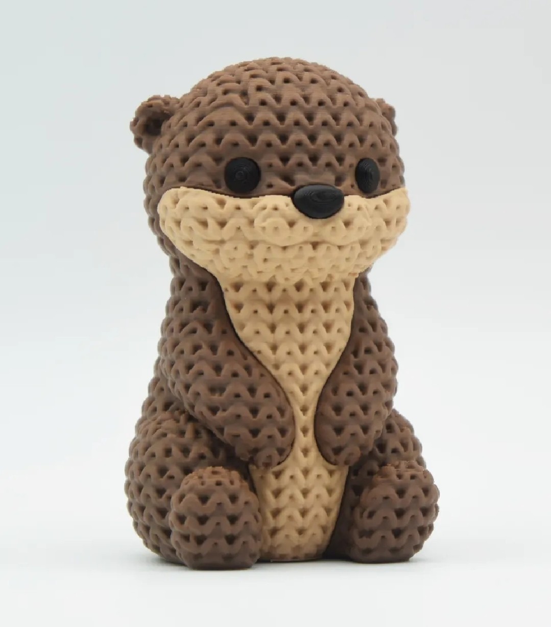 3D Printed Knitted Otter Figurine 2.75\