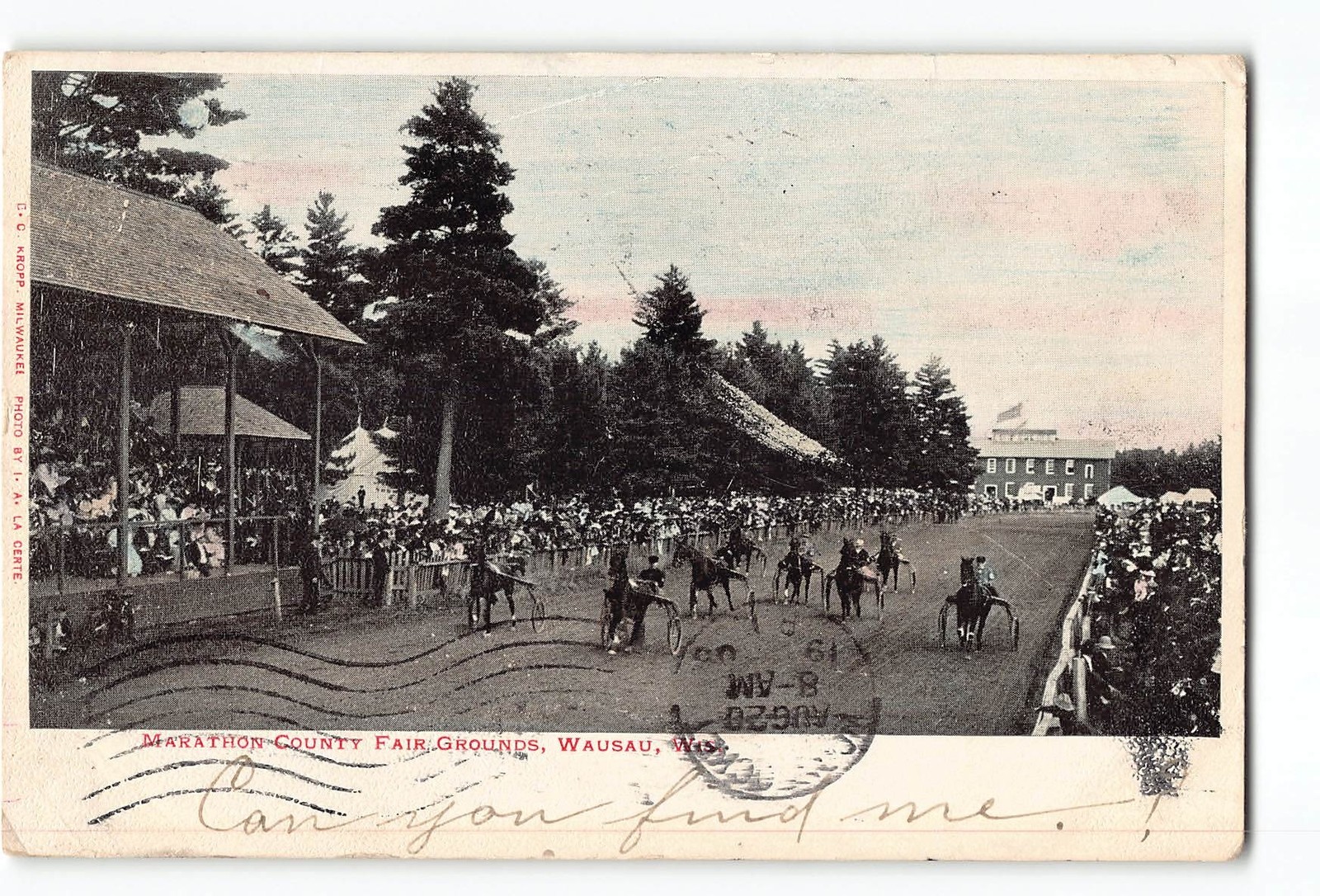 Wausau Wisconsin WI Postcard 1901-1907 Marathon County Fair Grounds