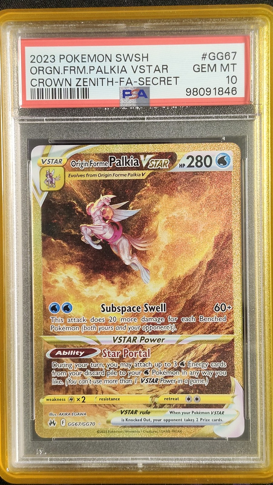 Pokemon PSA 10 Origin Forme Palkia VSTAR GG67 Crown Zenith
