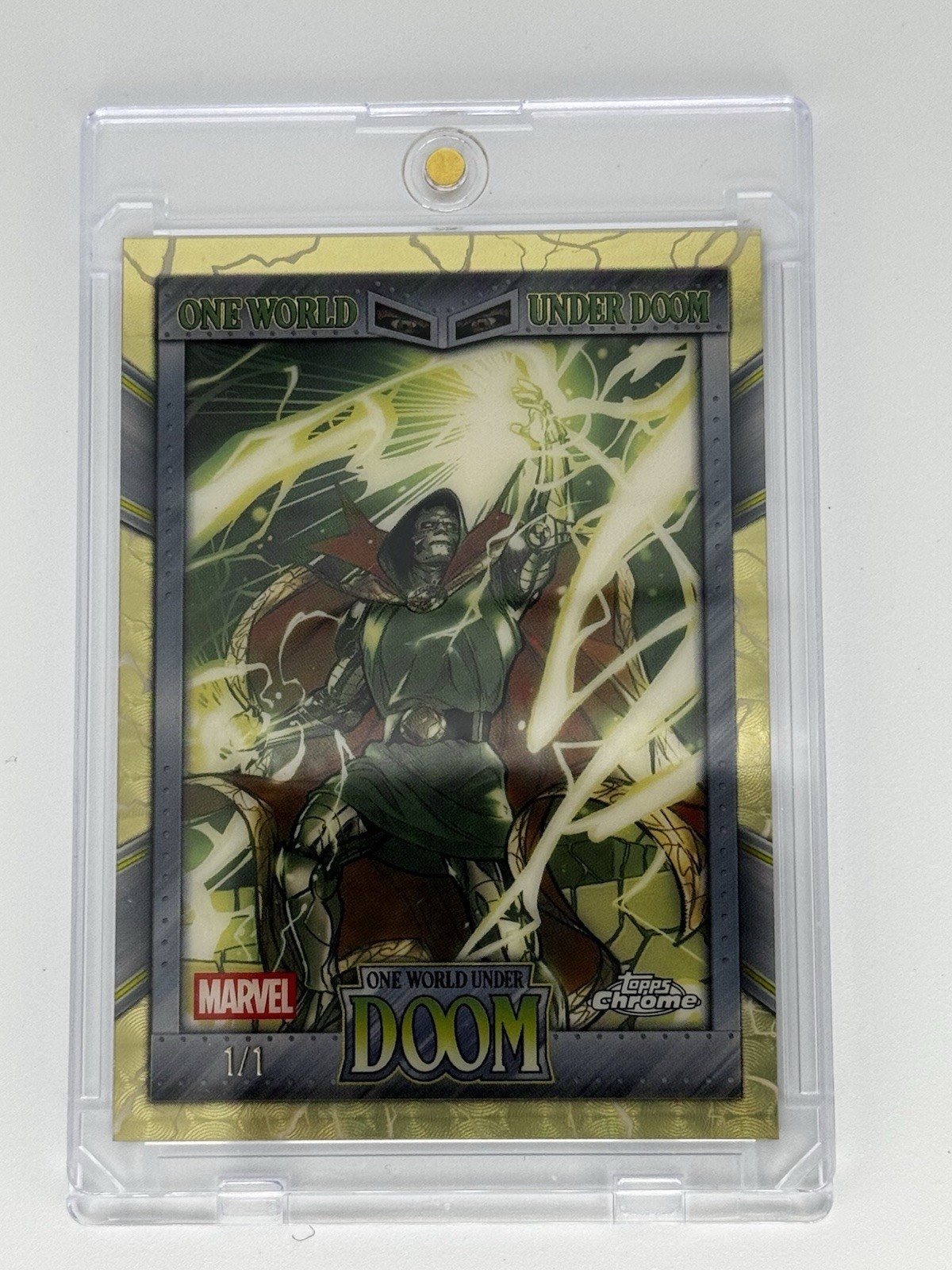 2026 Topps Chrome Marvel One World Under Doctor Doom Superfractor 1/1 #OW-13 2026 Topps Chrome Marvel One World Under Doctor Doom Superfractor 1/1 #OW-13