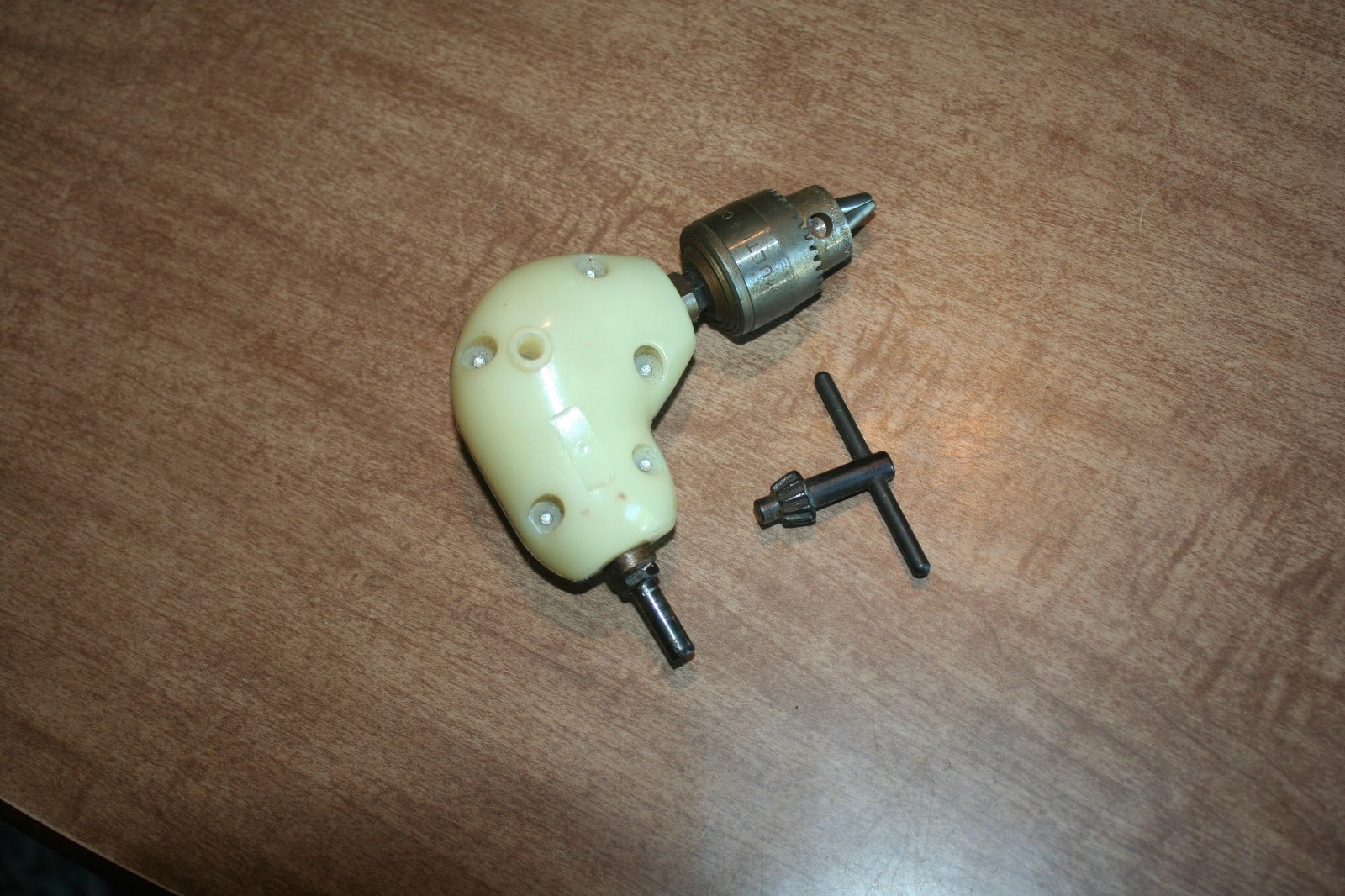 Vtg Geared Right Angle Drill Attachment Jacobs Chuck/Key Tested Works See Pix