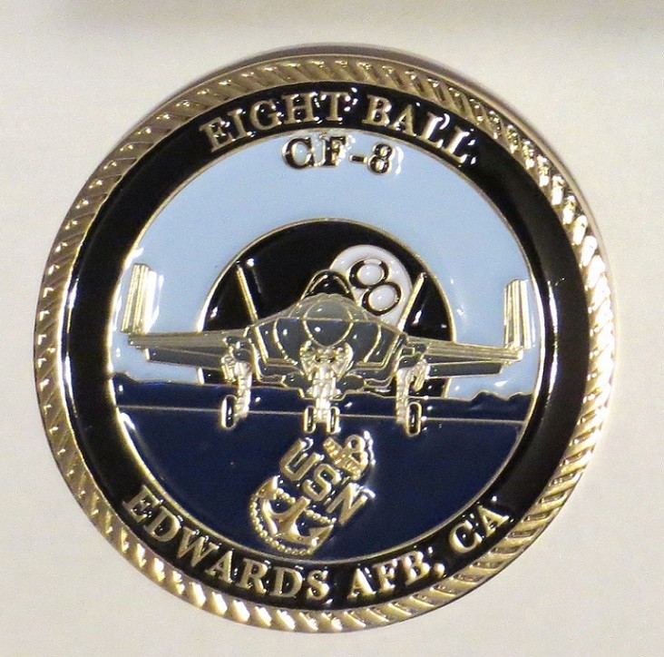 F-35C FLT TEST SQUADRON 461st DEADLY JESTERS CF-8 AKA EIGHT BALL CHALLENGE COIN