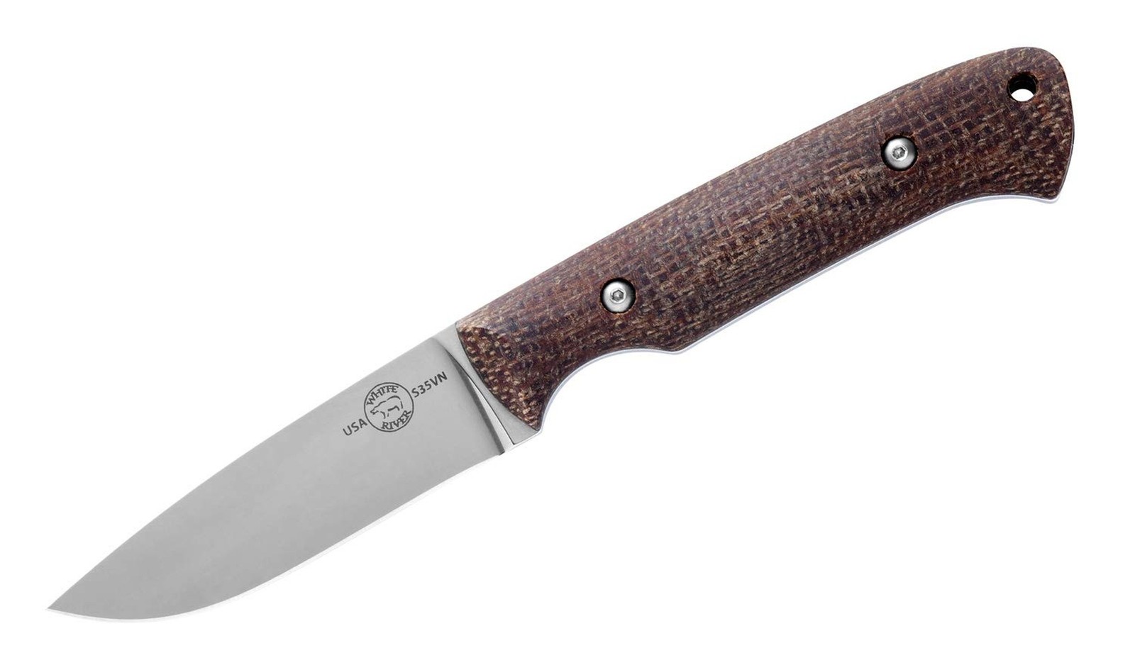 White River Hunter, Natural Burlap Micarta White River Hunter, Natural Burlap Micarta