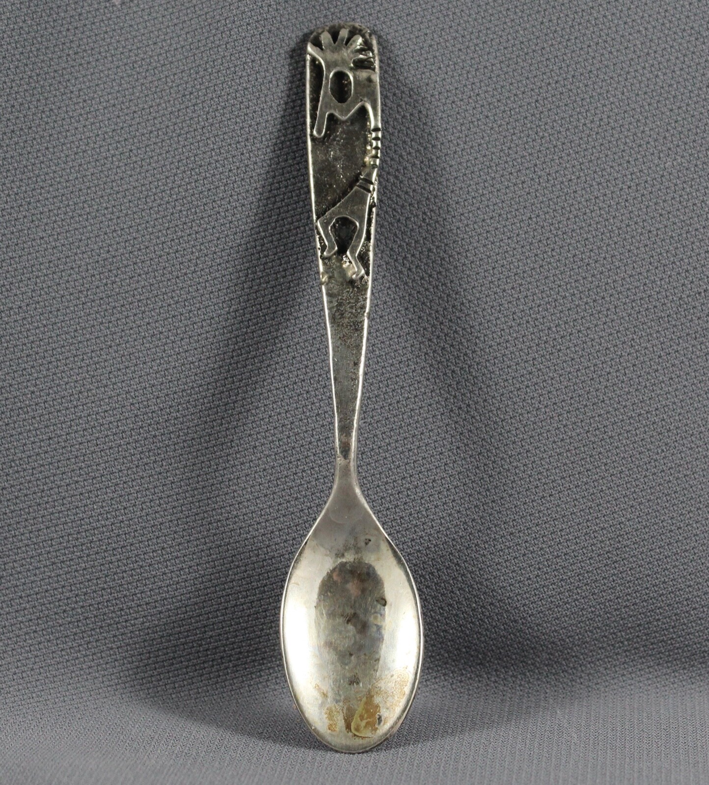 Vintage Navajo Indian Cast Silver Demitasse Spoon - Don Platero - 3.75
