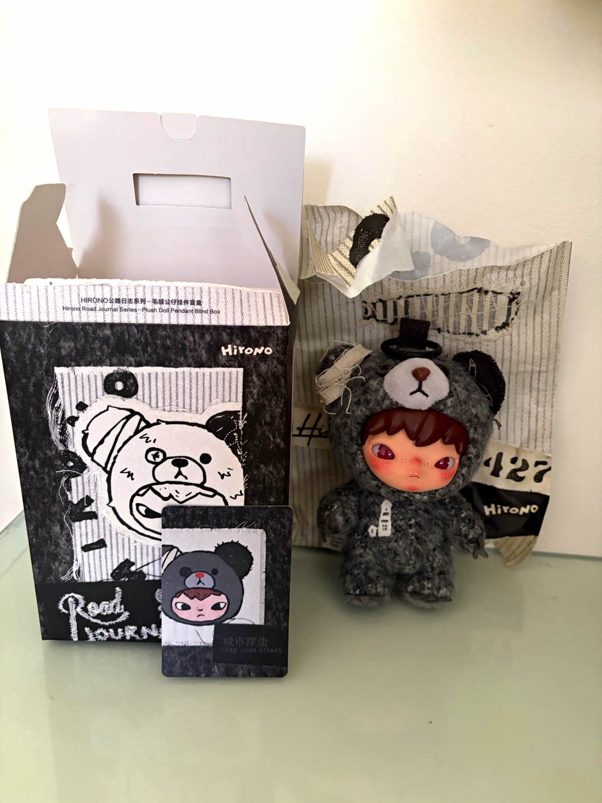POP MART Hirono Road Journal Series Plush Doll Pendant “City Dust Afloat” OPENED