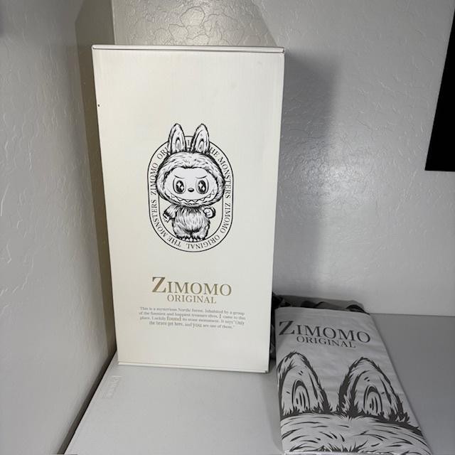 POP MART Zimomo Original Mega Vinyl Figure White Designer Art Toy Labubu