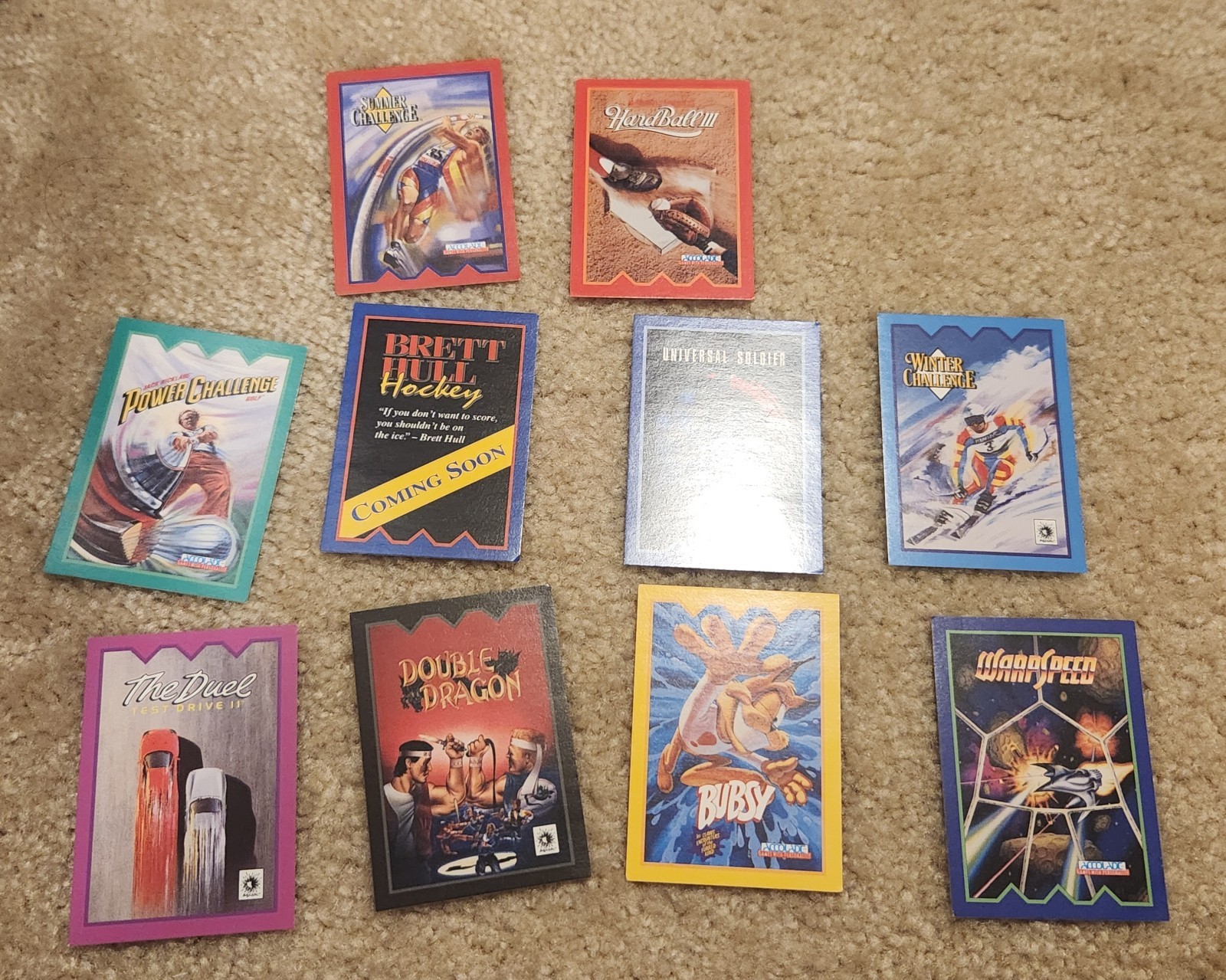 Vintage 1993 Accolade Video Game Promotional Trading Card Lot