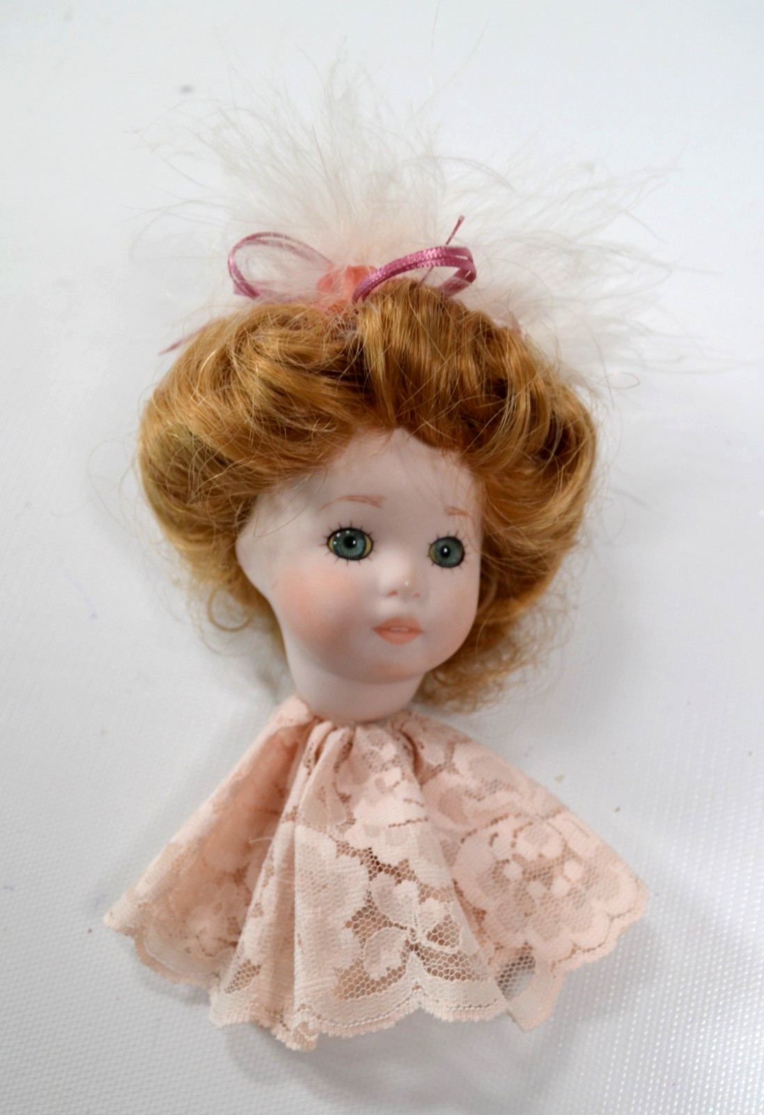 Vtg Victorian Style Hanging Ornament Porcelain Lady Face Phyllis Parkins 1984