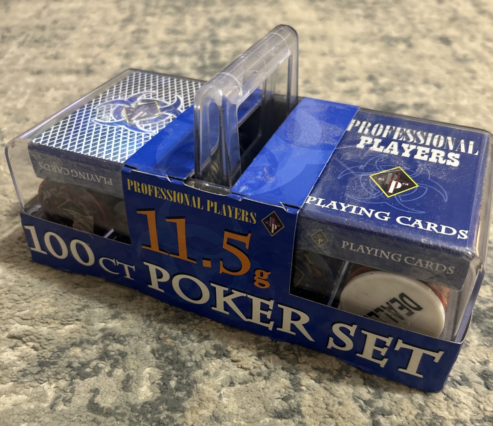 Professional Players 100 Ct Poker Set 11.5g Chips Playing Cards Dealer New Professional Players 100 Ct Poker Set 11.5g Chips Playing Cards Dealer New