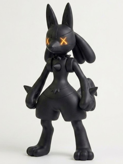 Lucario Custom X-Eye 3D Printed Figure Black Pokémon Collectible