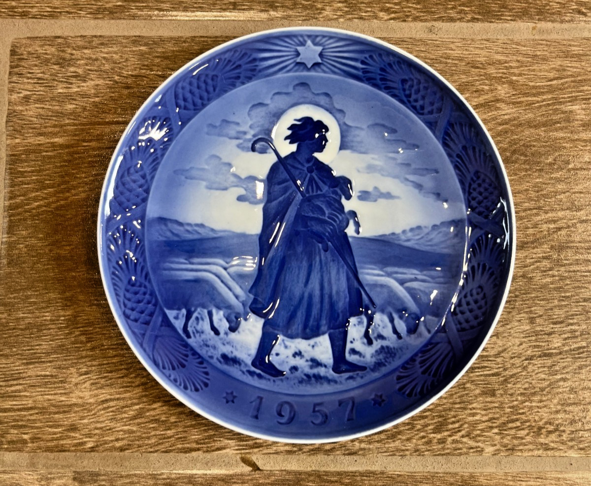 Vintage 1957 Royal Copenhagen Hans H. Hansen The Good Shepherd Plate Signed