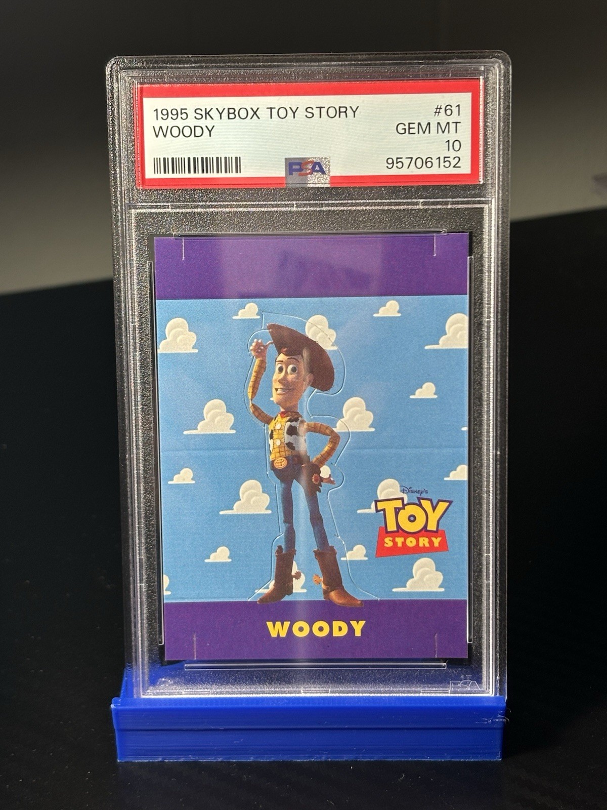 SkyBox 1995 Toy Story #61 Woody Punch Out PSA 10 Trading Card POP 1 SkyBox 1995 Toy Story #61 Woody Punch Out PSA 10 Trading Card POP 1