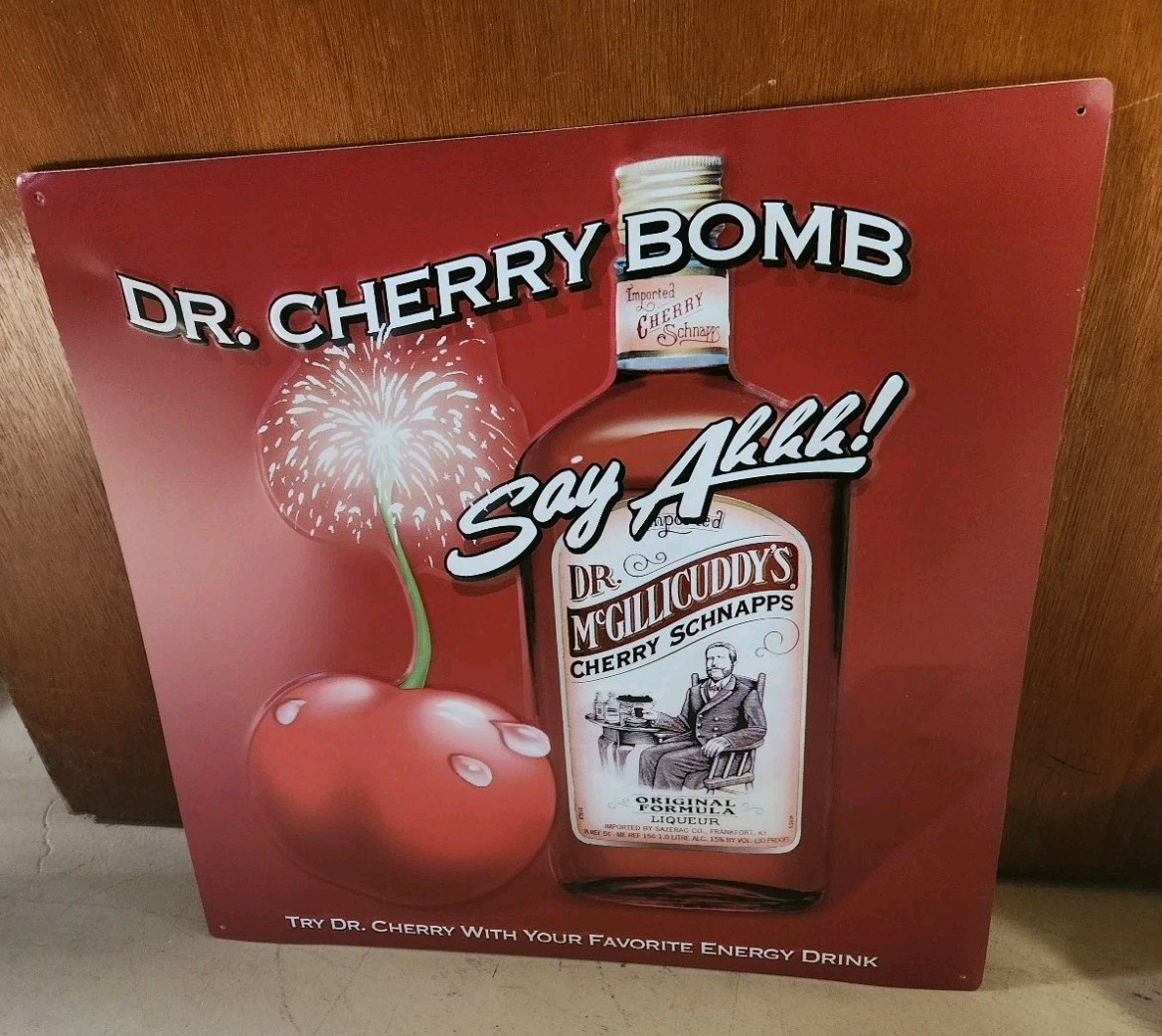 Dr Mcgillicuddy’s Cherry  Schnapps Tin Sign 22in×22in  Advertising Sign